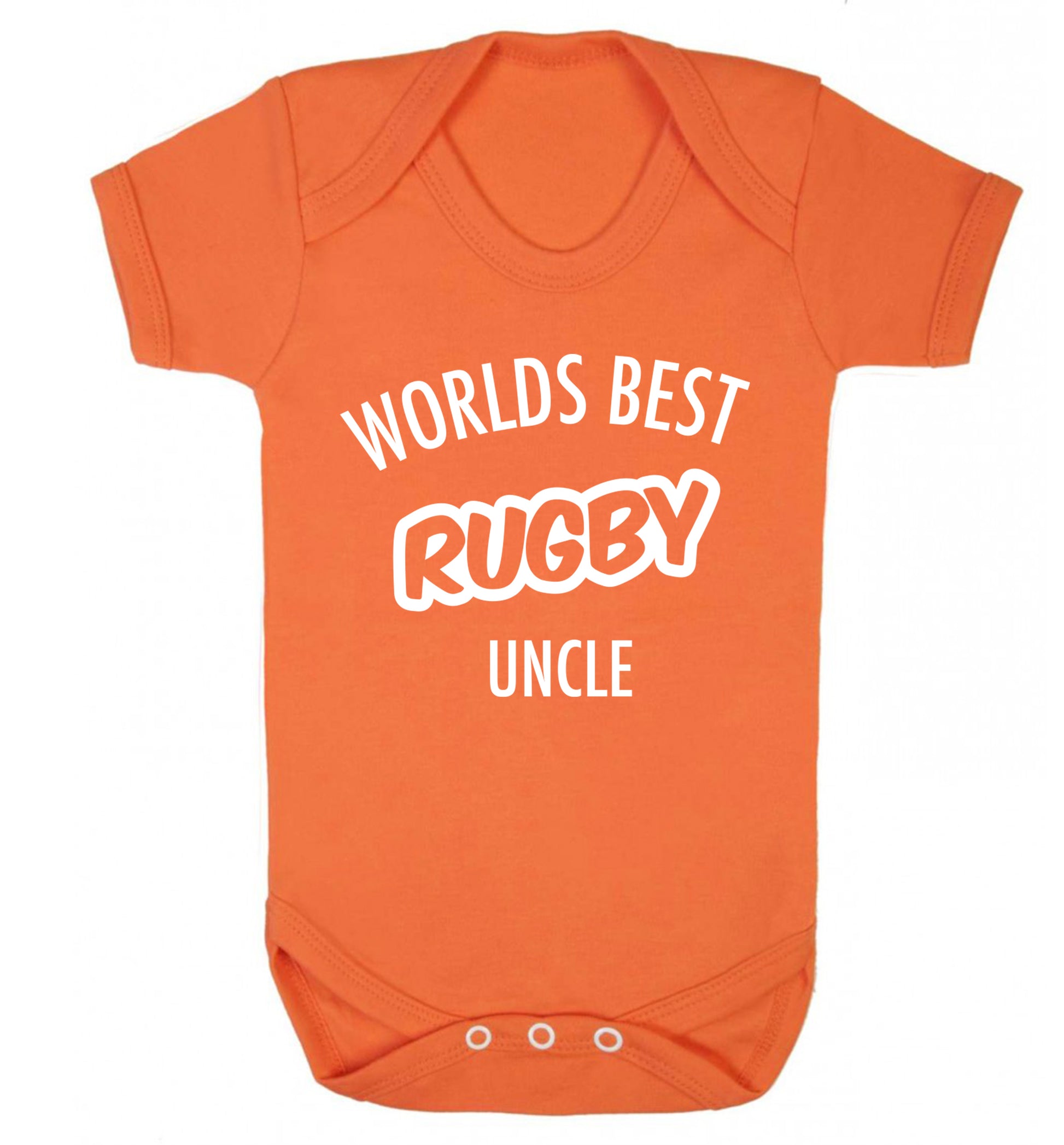 Worlds best rugby uncle Baby Vest orange 18-24 months