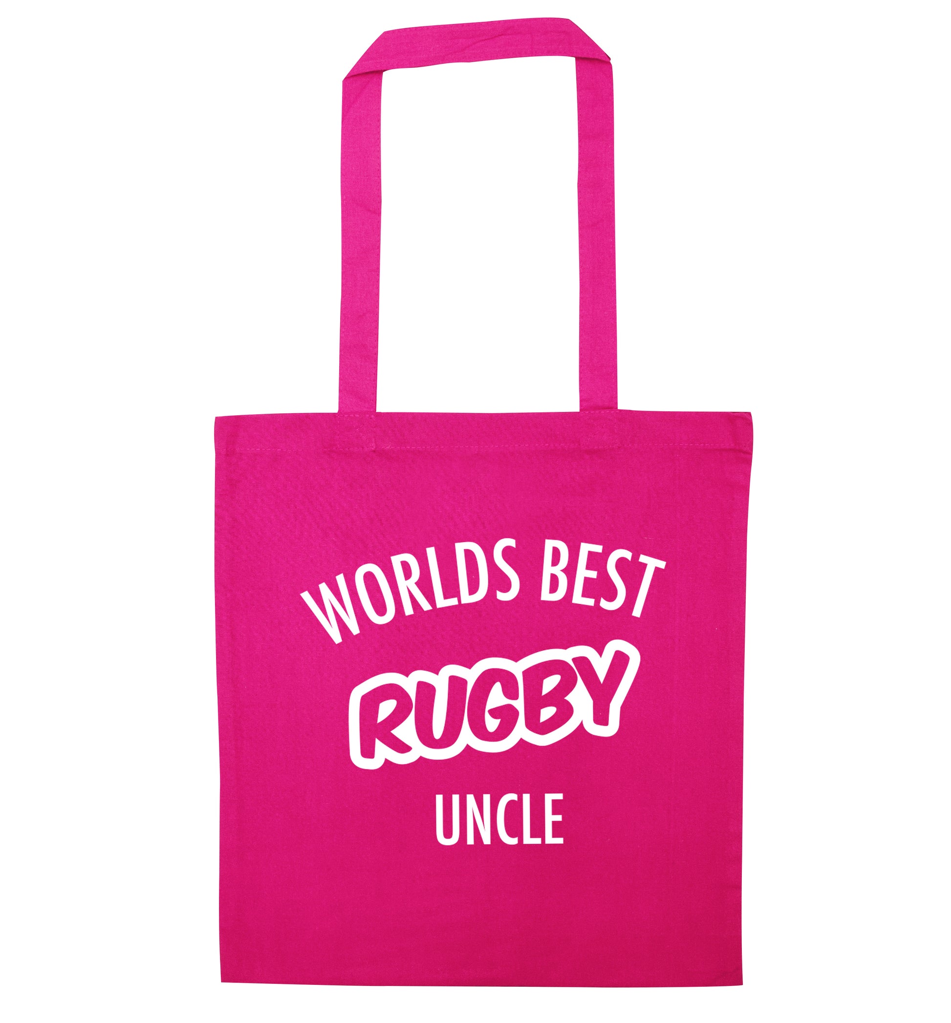 Worlds best rugby uncle pink tote bag