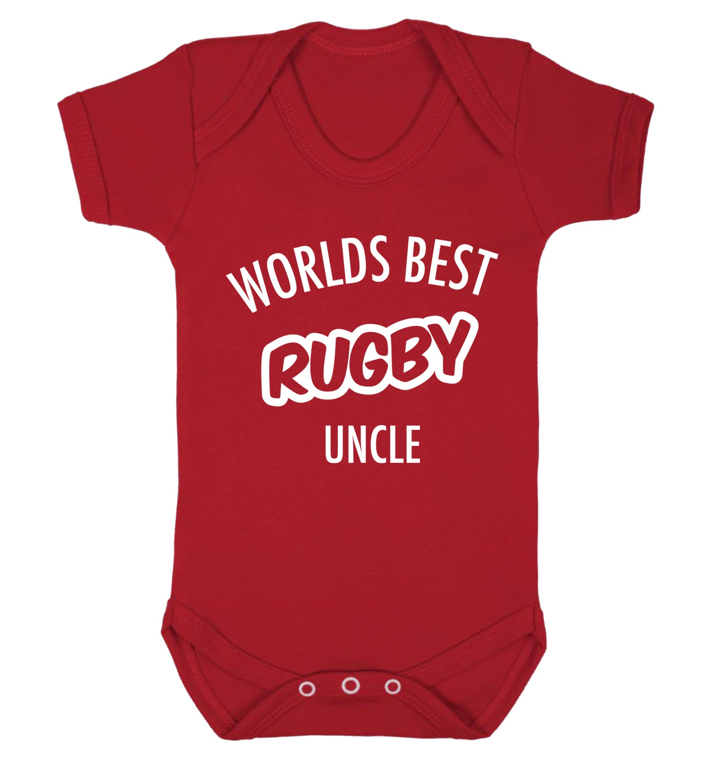 Worlds best rugby uncle Baby Vest red 18-24 months