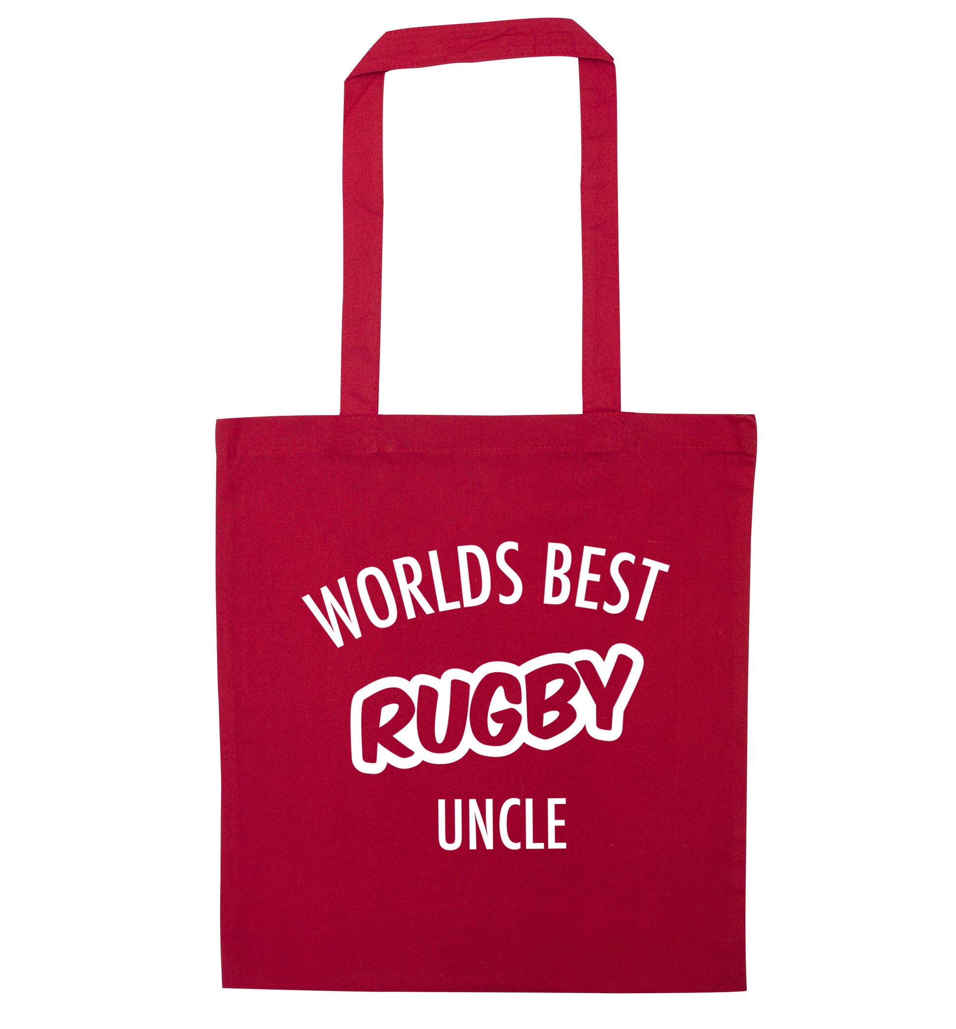 Worlds best rugby uncle red tote bag