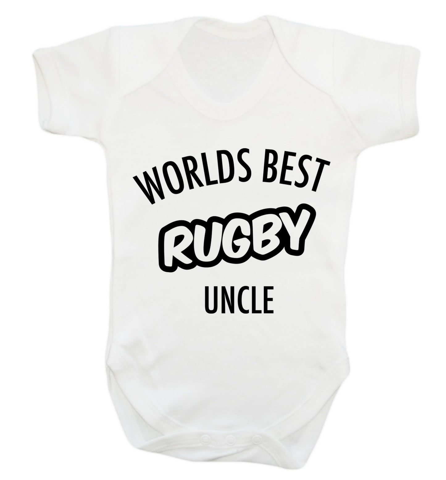 Worlds best rugby uncle Baby Vest white 18-24 months