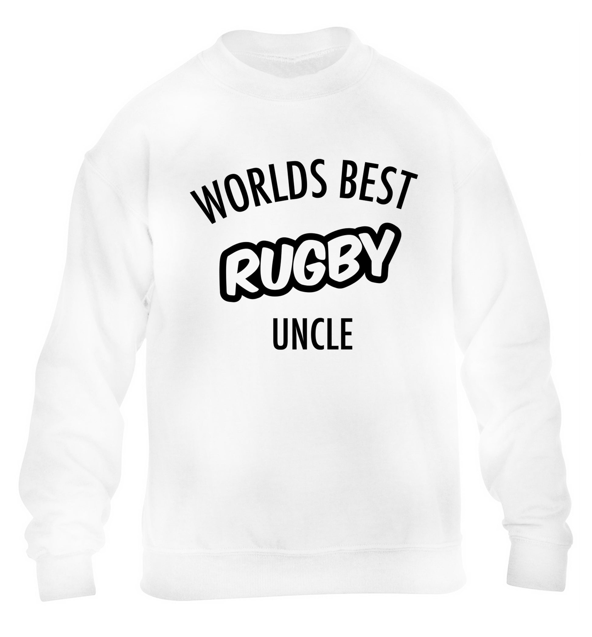 Worlds best rugby uncle children's white sweater 12-13 Years