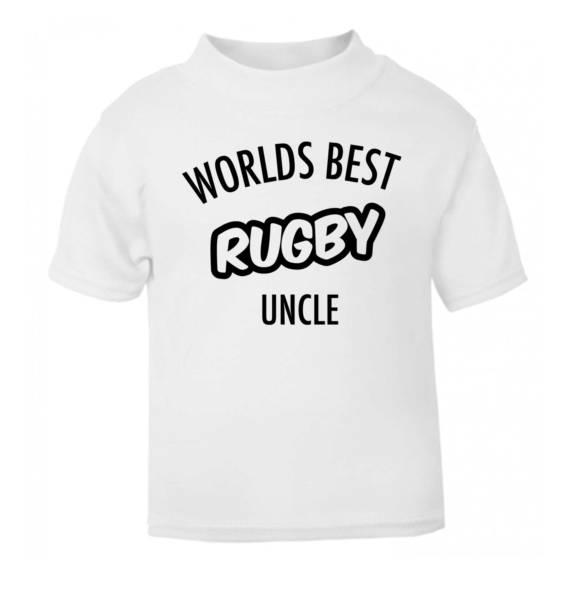 Worlds best rugby uncle white Baby Toddler Tshirt 2 Years