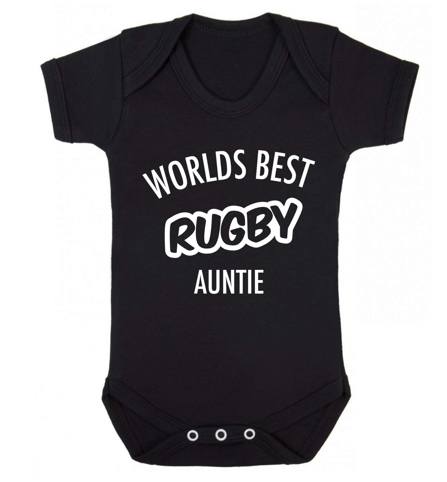 Worlds best rugby auntie Baby Vest black 18-24 months