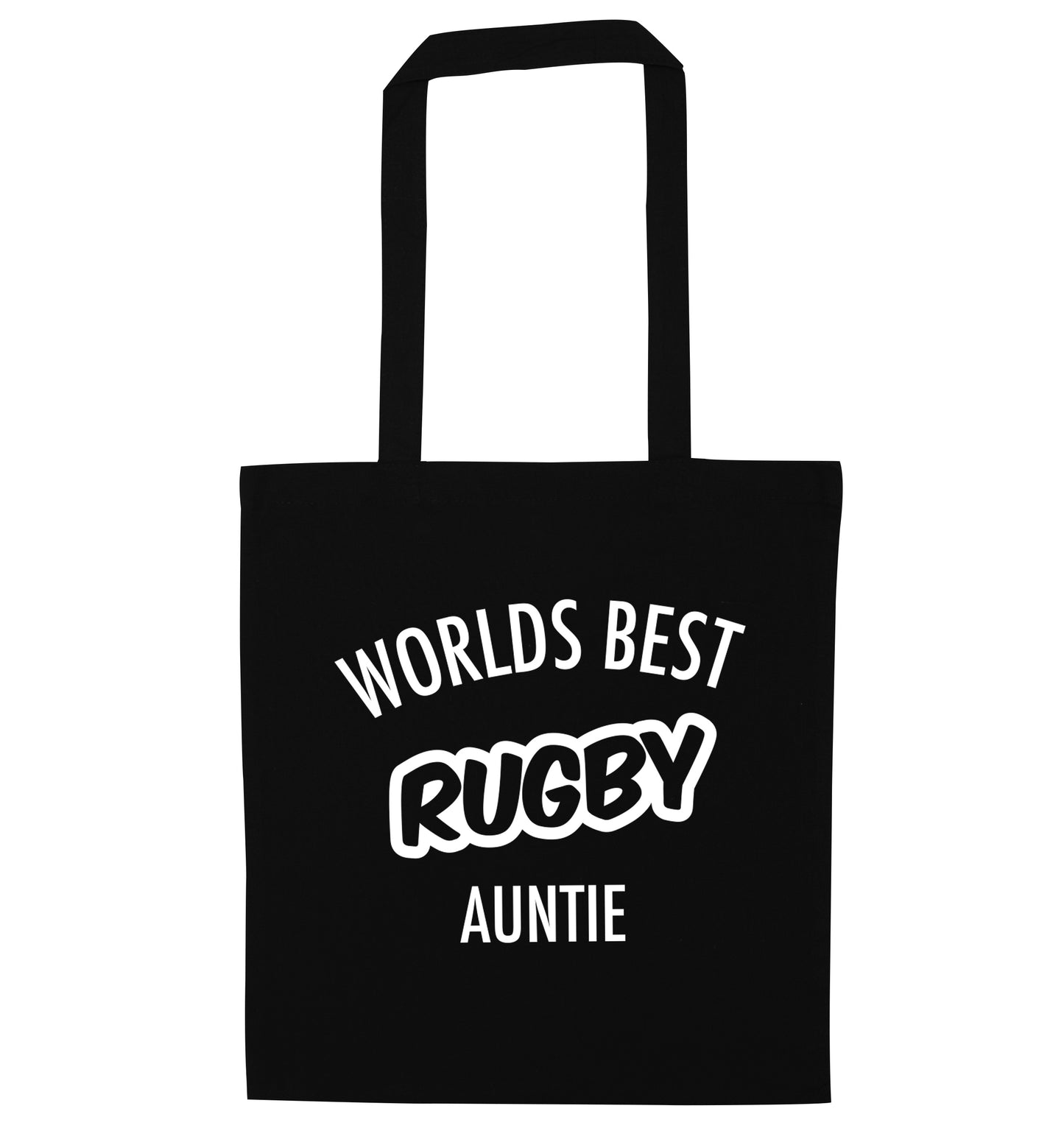 Worlds best rugby auntie black tote bag