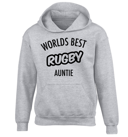 Worlds best rugby auntie children's grey hoodie 12-13 Years