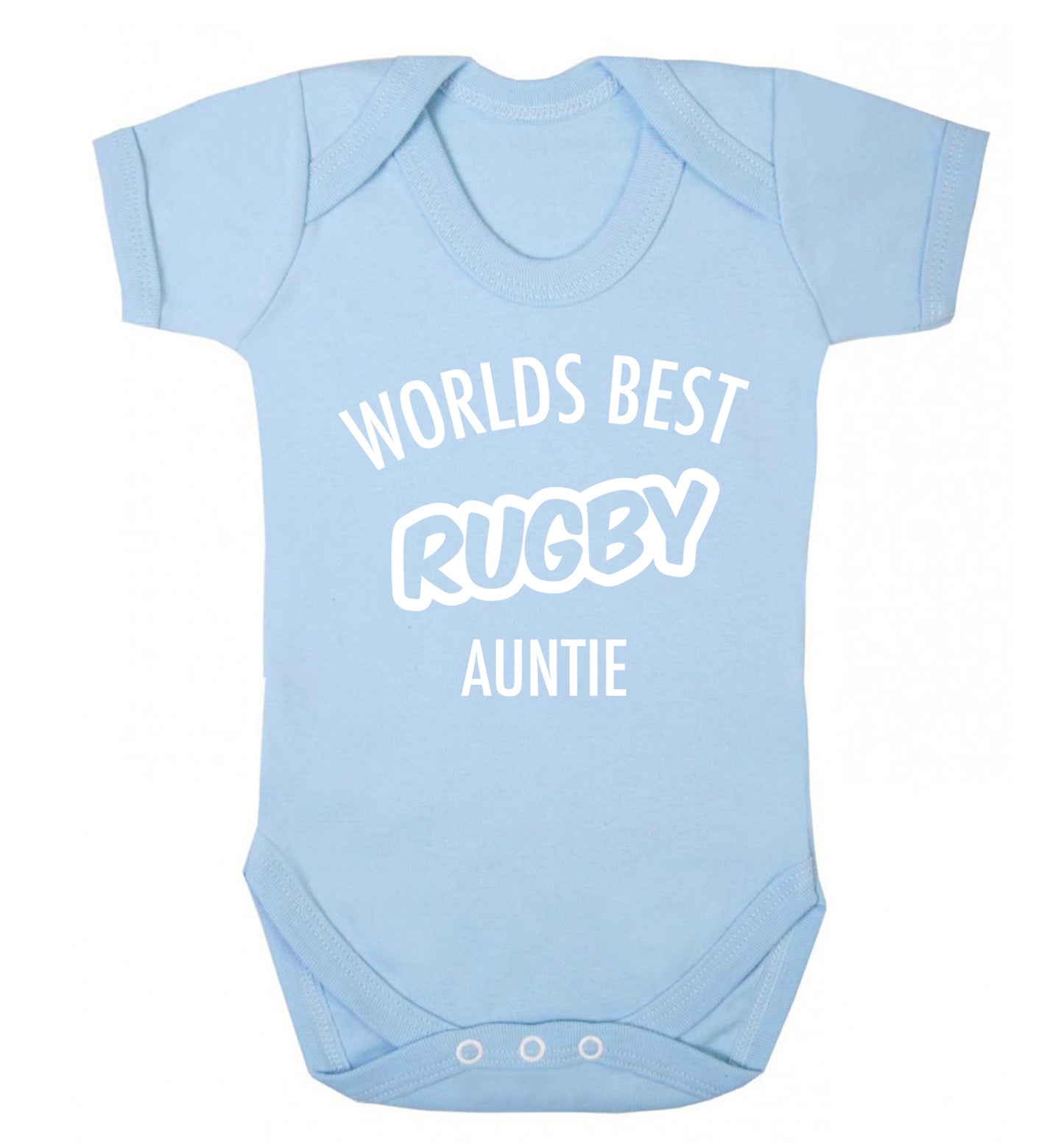 Worlds best rugby auntie Baby Vest pale blue 18-24 months