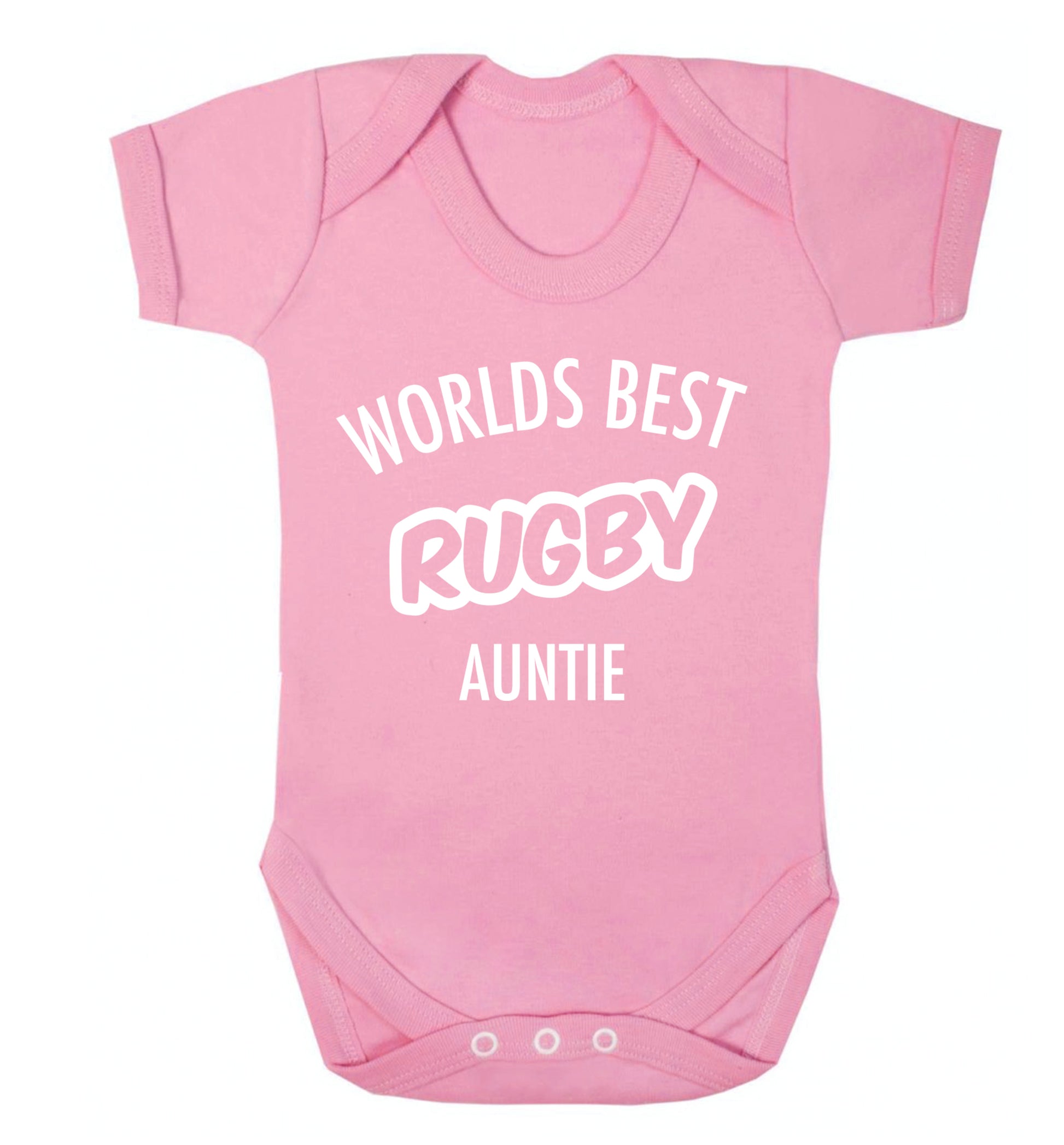 Worlds best rugby auntie Baby Vest pale pink 18-24 months