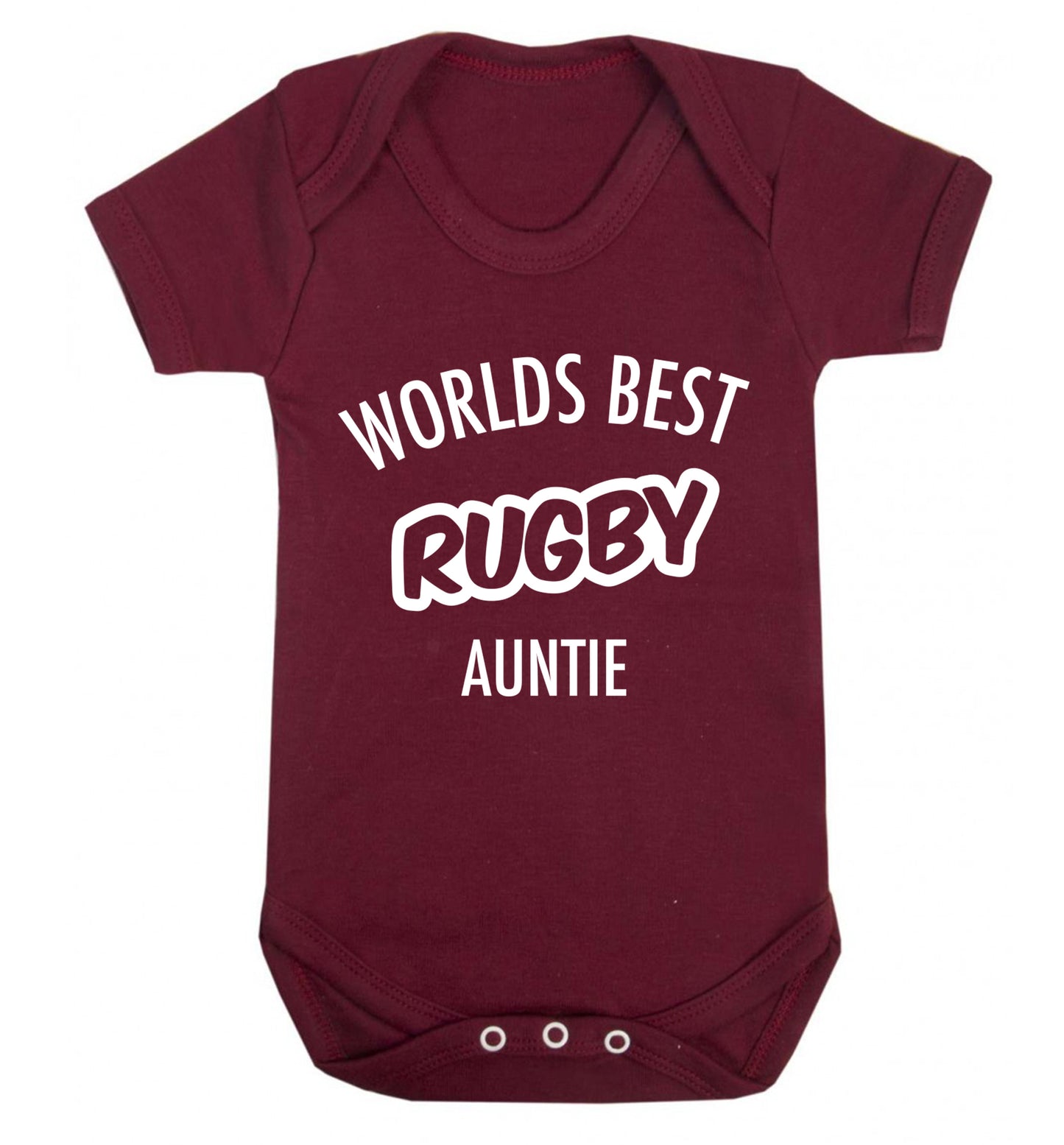 Worlds best rugby auntie Baby Vest maroon 18-24 months