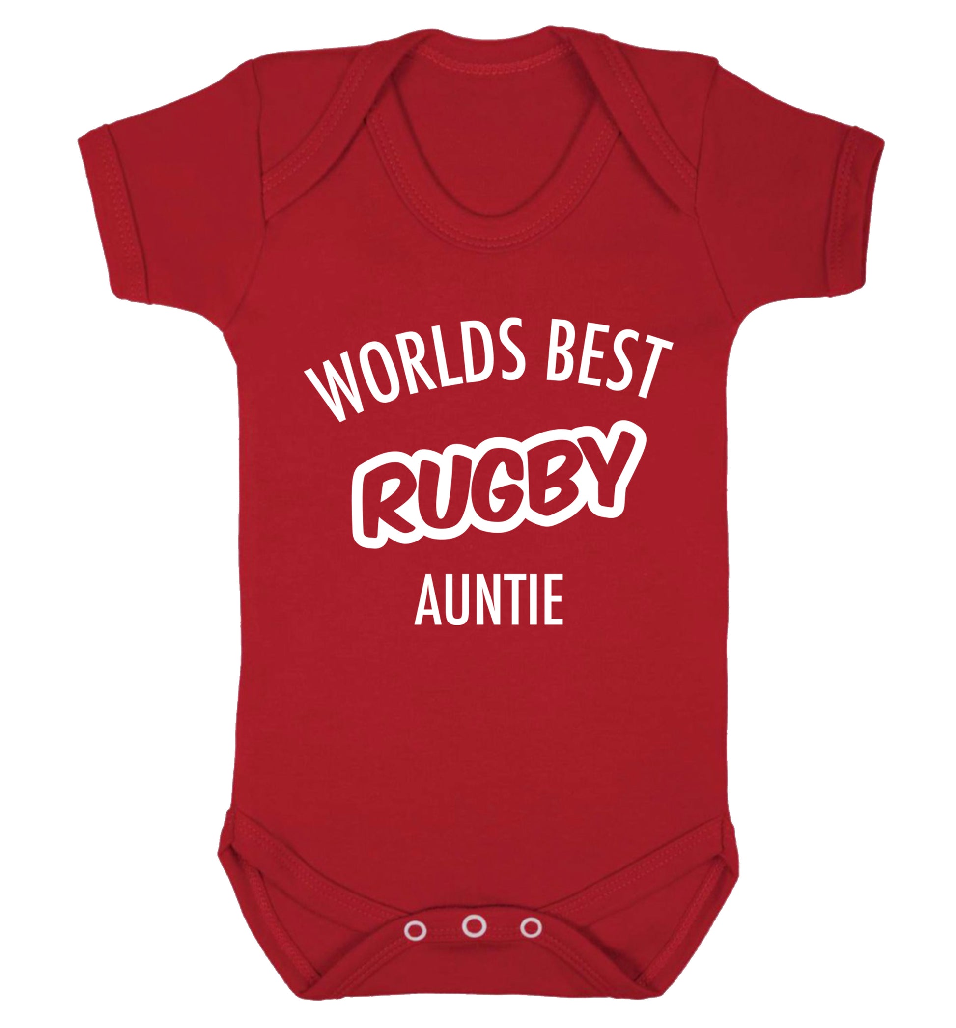 Worlds best rugby auntie Baby Vest red 18-24 months