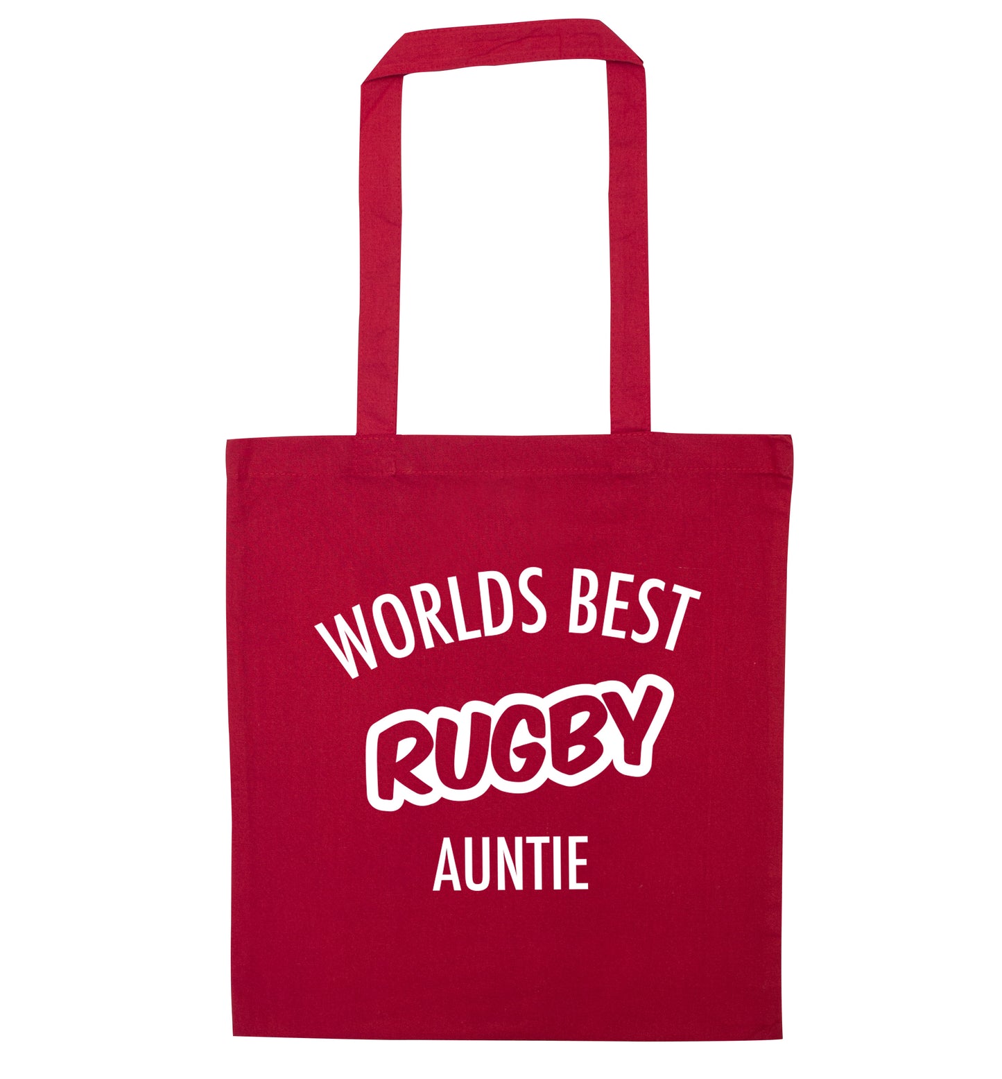 Worlds best rugby auntie red tote bag