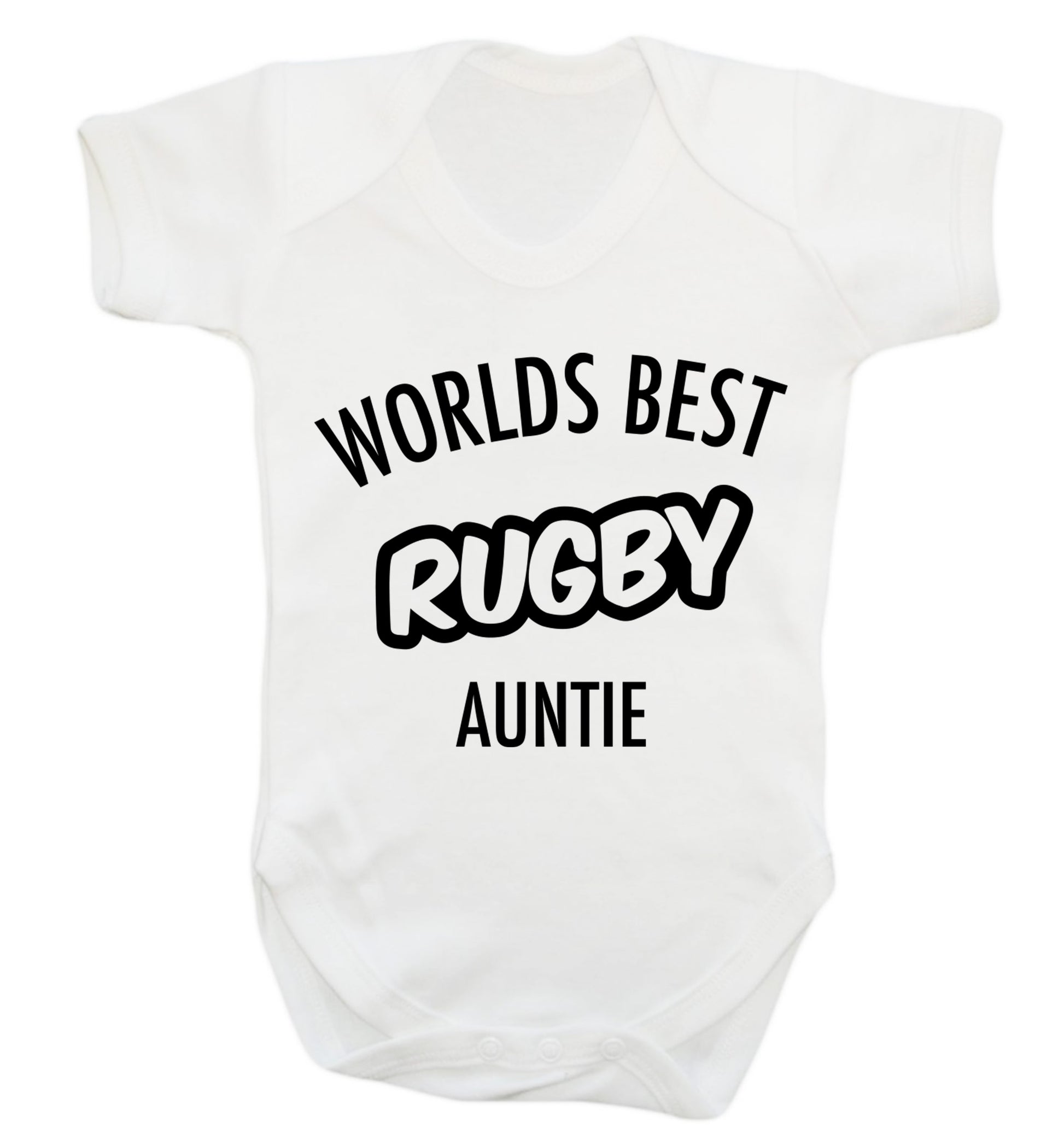 Worlds best rugby auntie Baby Vest white 18-24 months