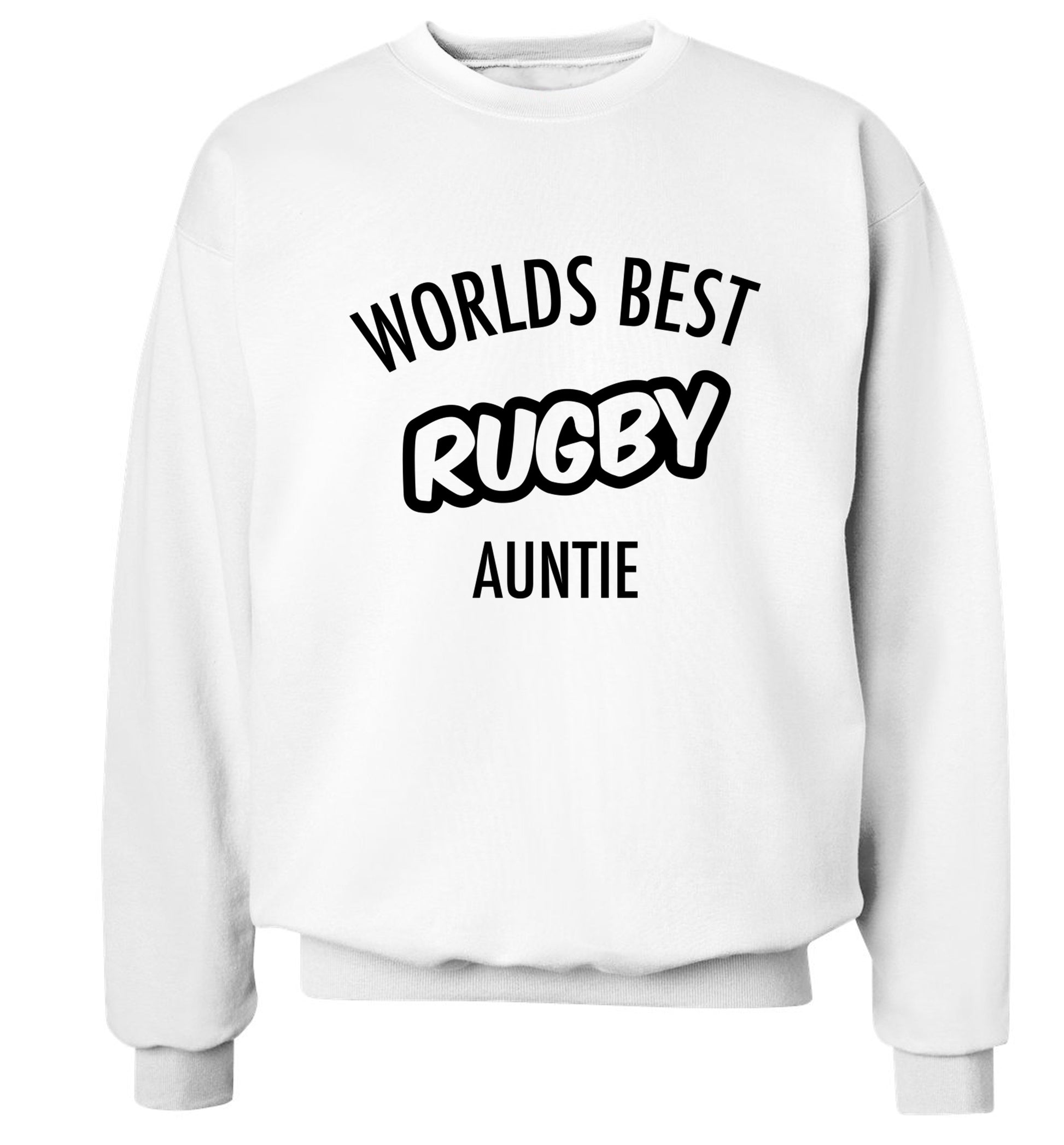 Worlds best rugby auntie Adult's unisex white Sweater 2XL