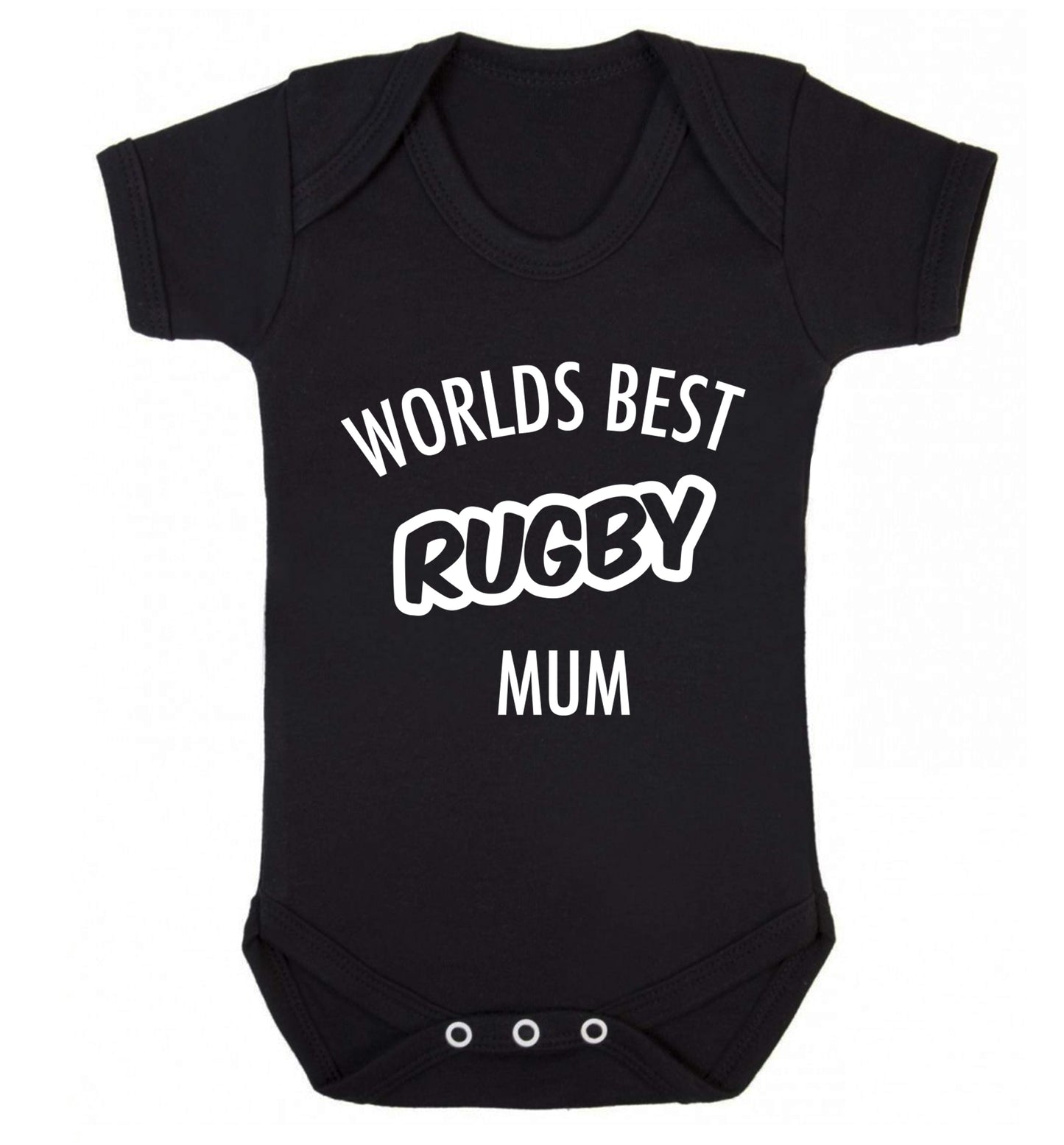 Worlds best rugby mum Baby Vest black 18-24 months