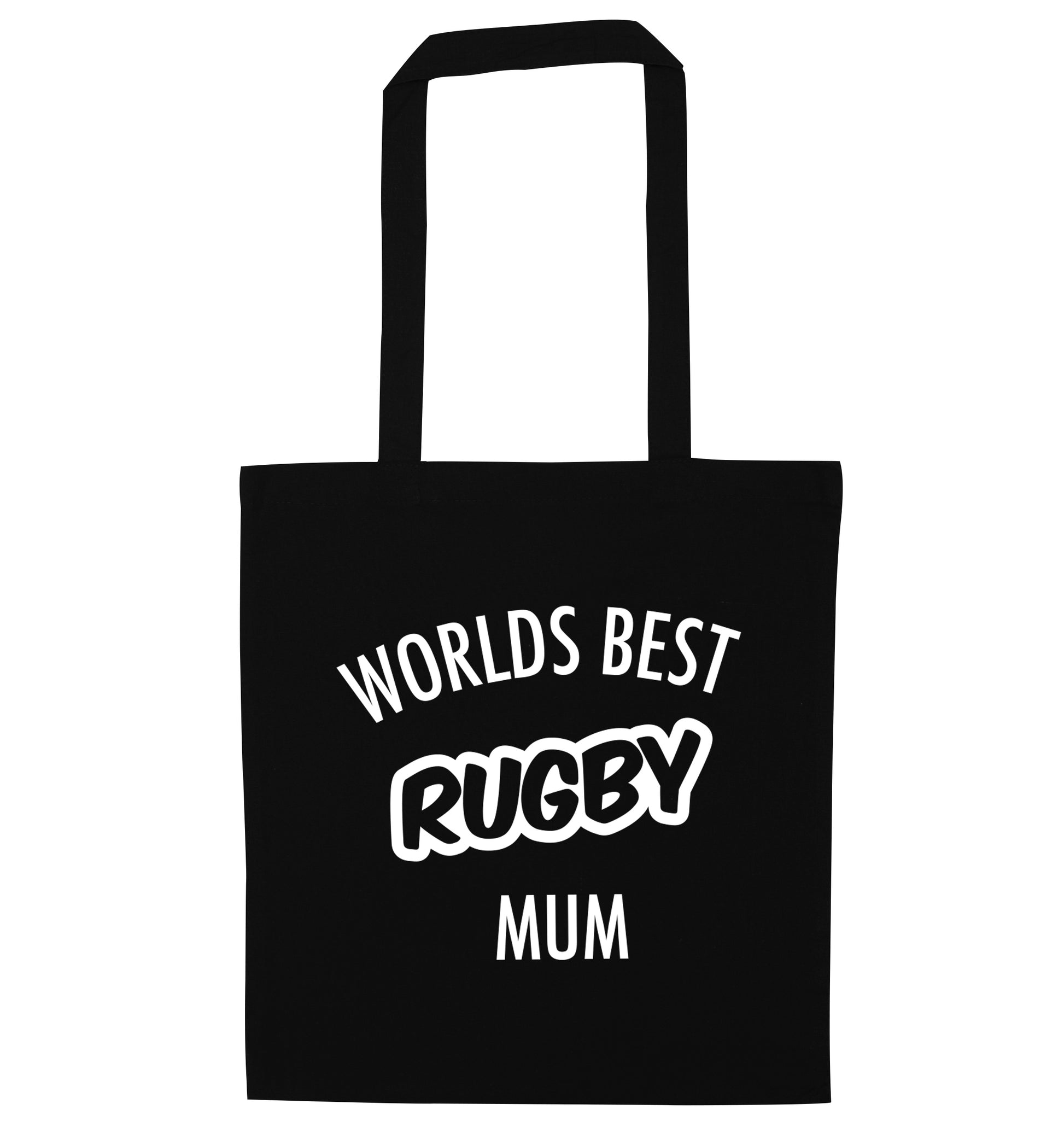 Worlds best rugby mum black tote bag