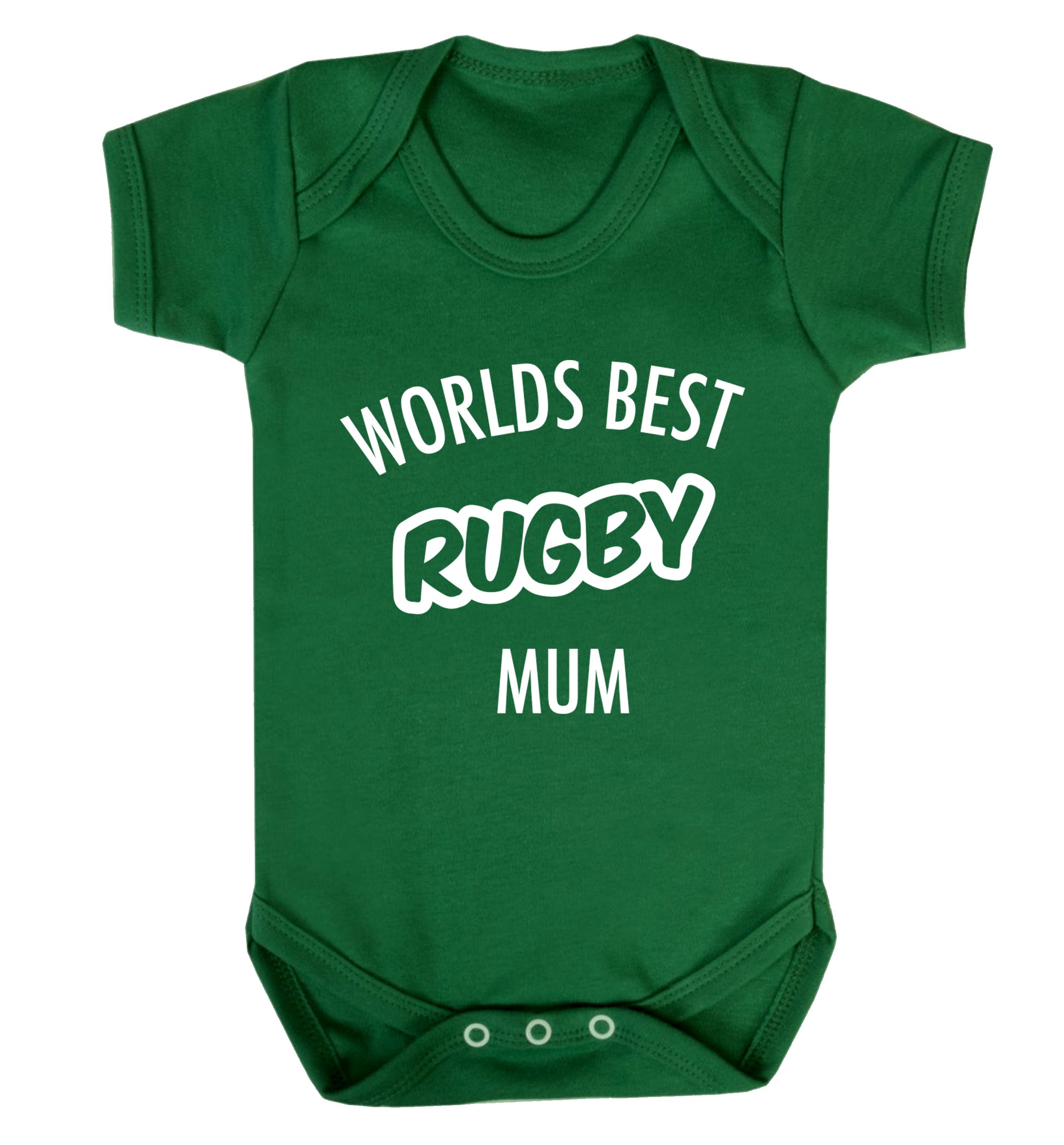 Worlds best rugby mum Baby Vest green 18-24 months