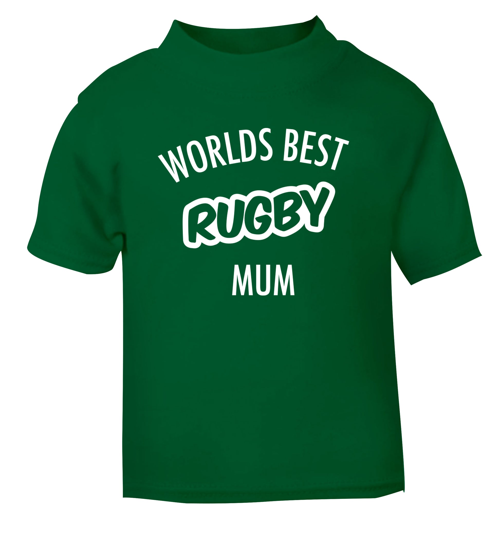 Worlds best rugby mum green Baby Toddler Tshirt 2 Years