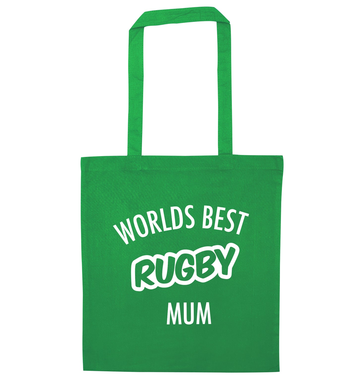 Worlds best rugby mum green tote bag