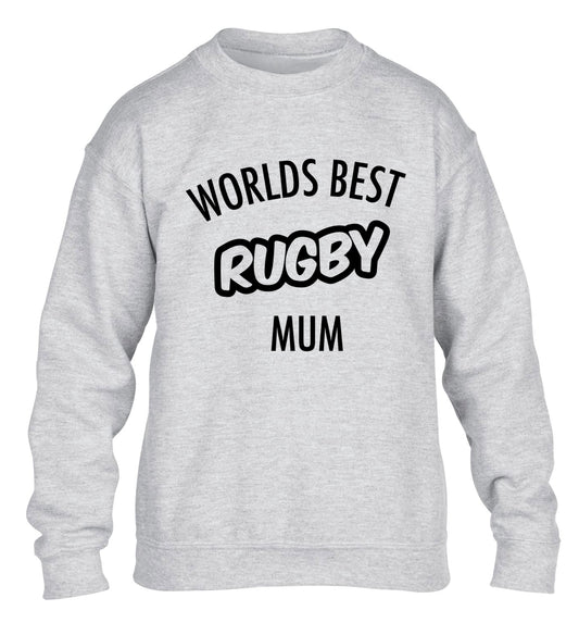 Worlds best rugby mum children's grey sweater 12-13 Years