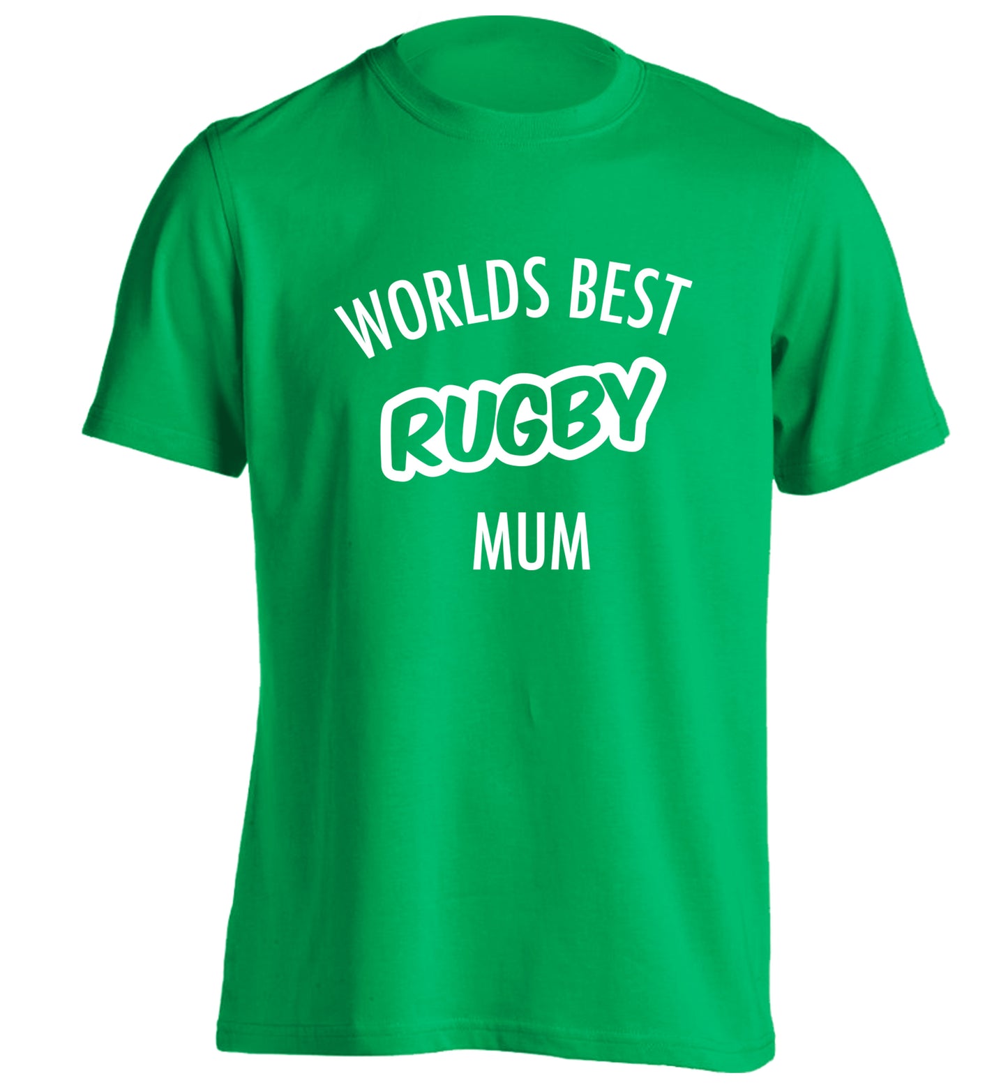 Worlds best rugby mum adults unisex green Tshirt 2XL