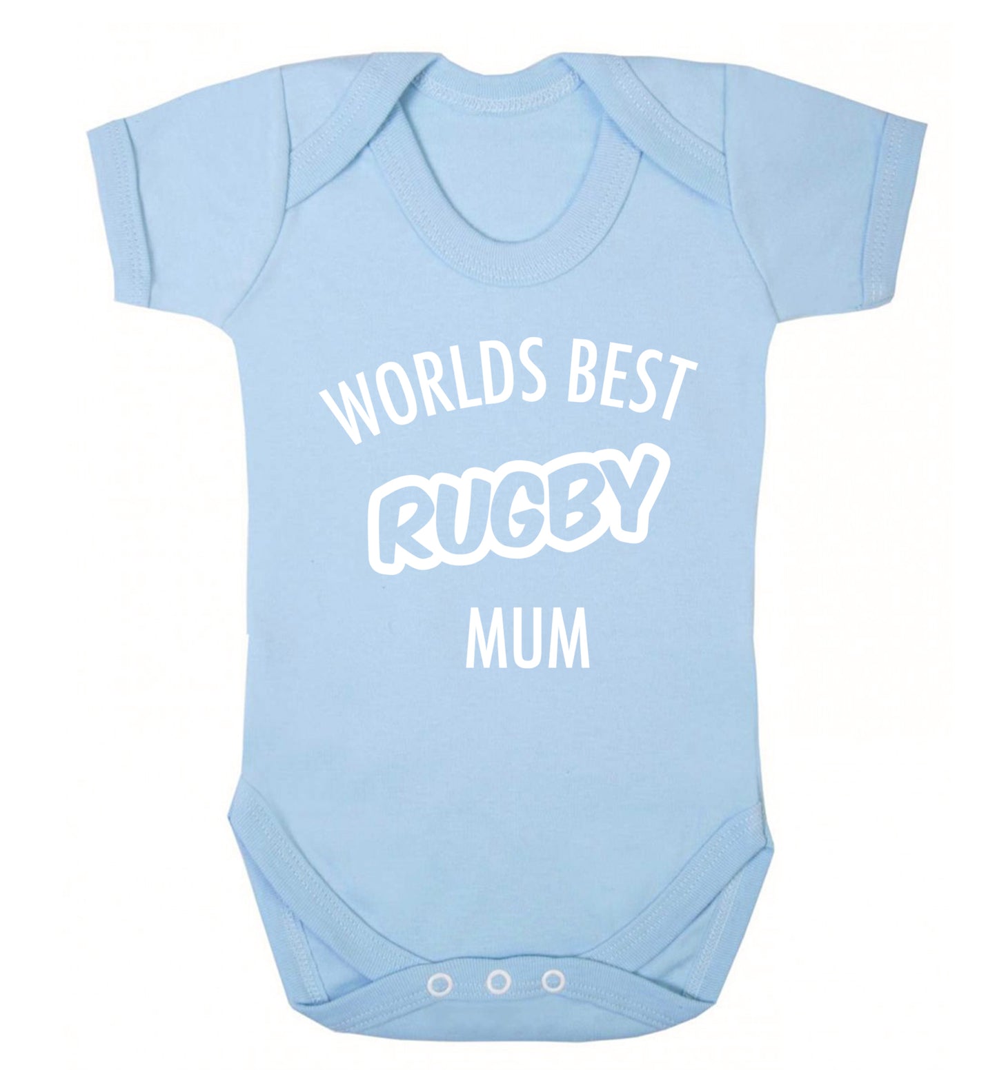 Worlds best rugby mum Baby Vest pale blue 18-24 months
