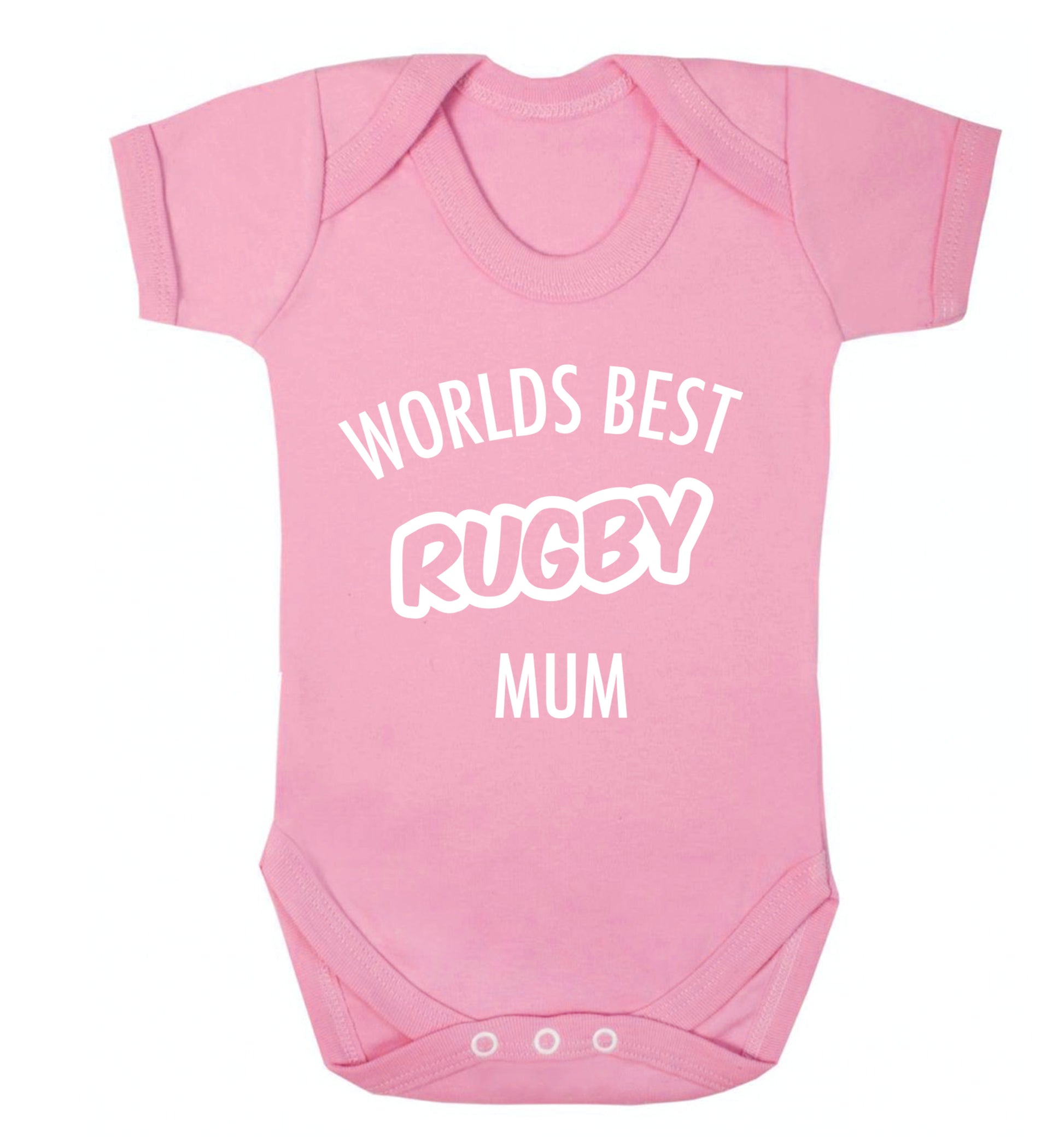 Worlds best rugby mum Baby Vest pale pink 18-24 months
