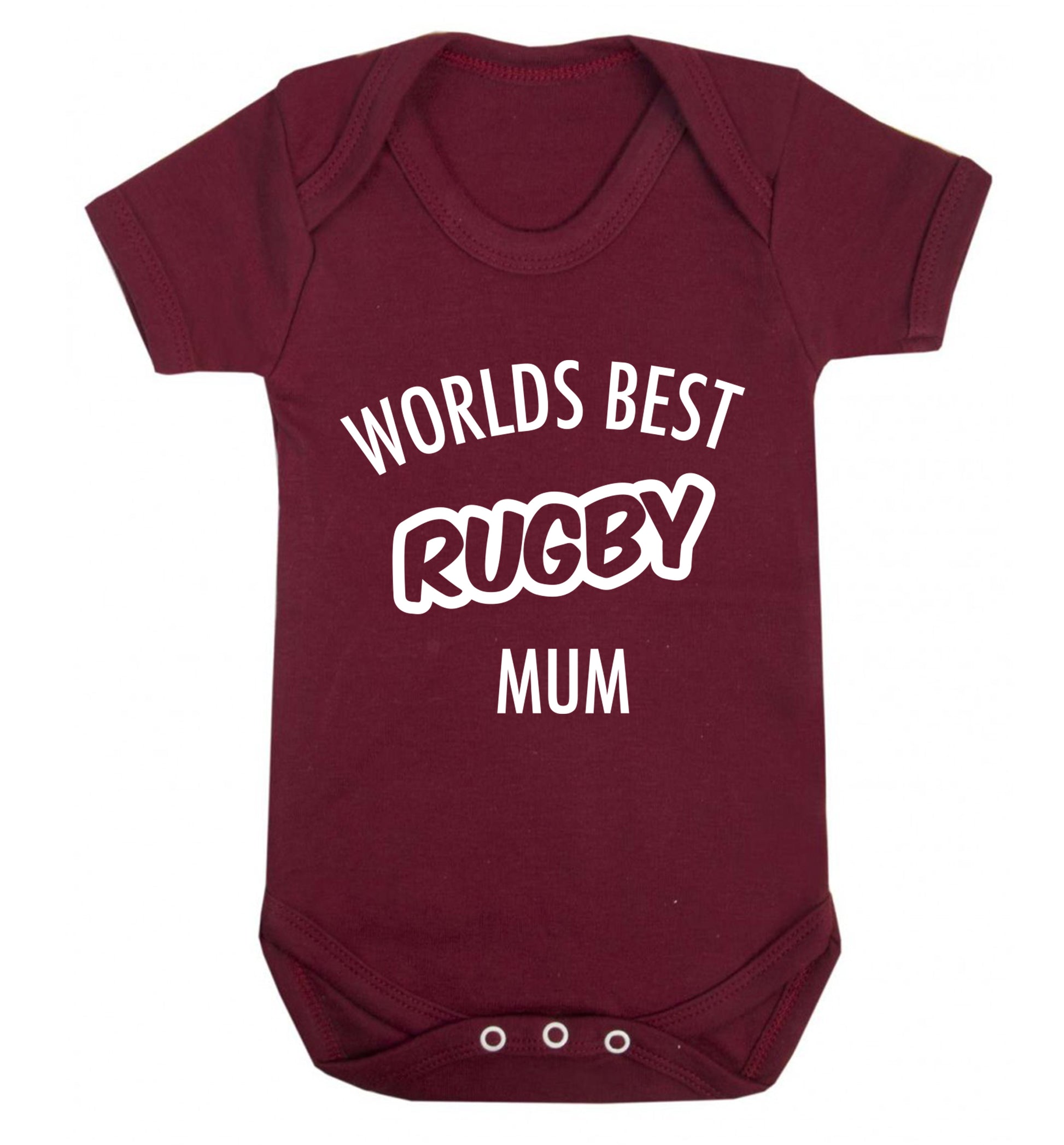 Worlds best rugby mum Baby Vest maroon 18-24 months
