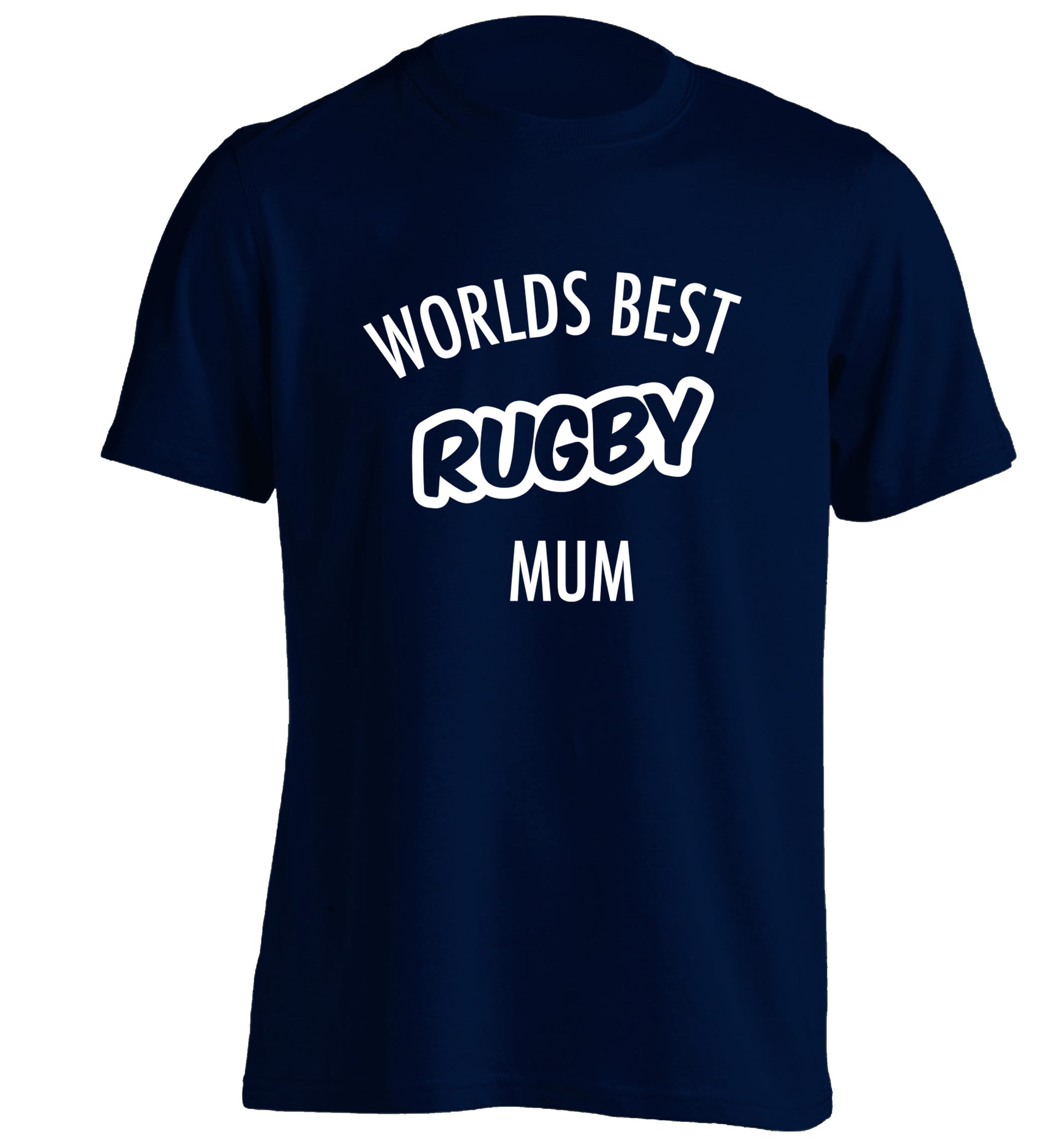 Worlds best rugby mum adults unisex navy Tshirt 2XL