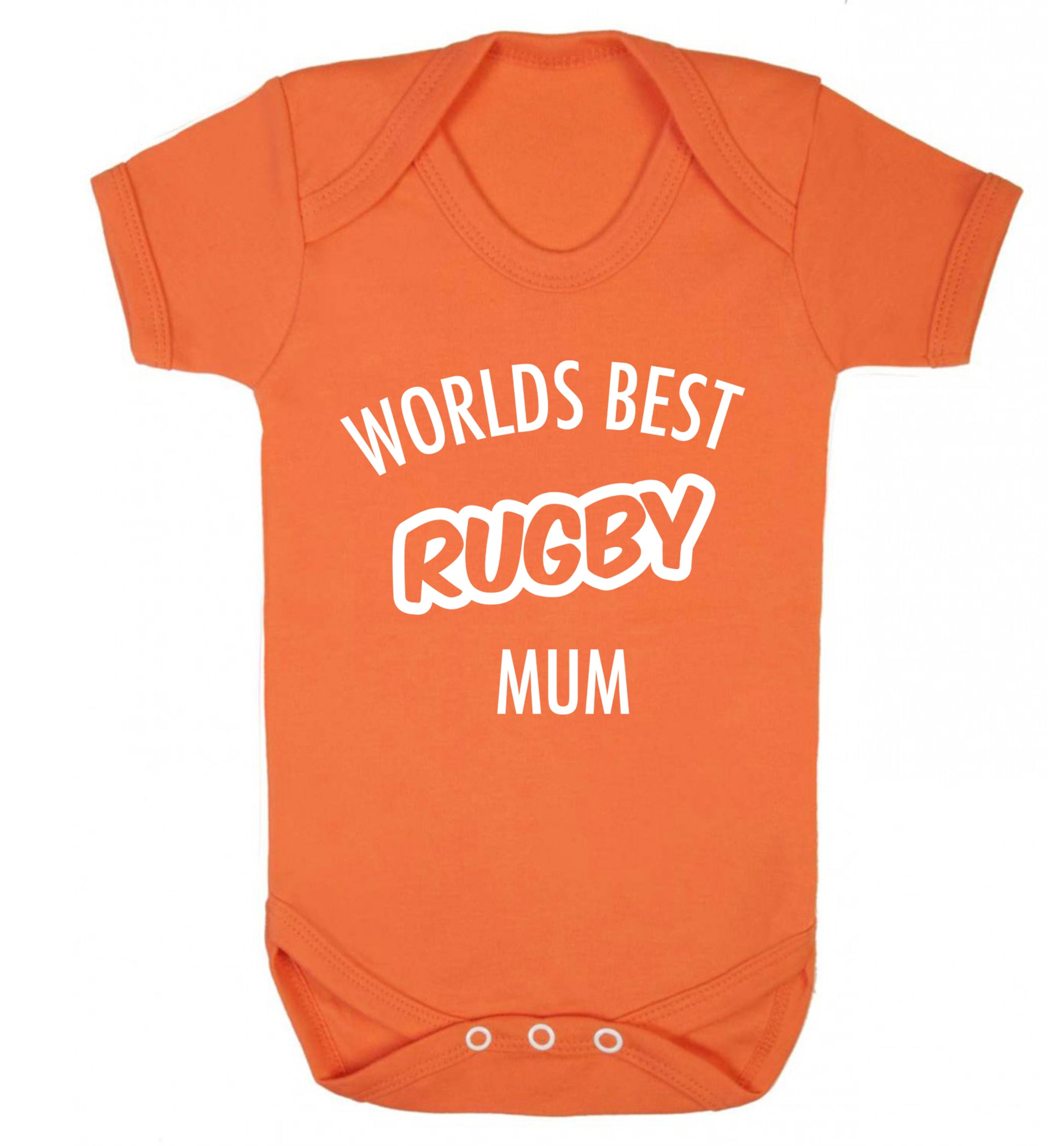 Worlds best rugby mum Baby Vest orange 18-24 months