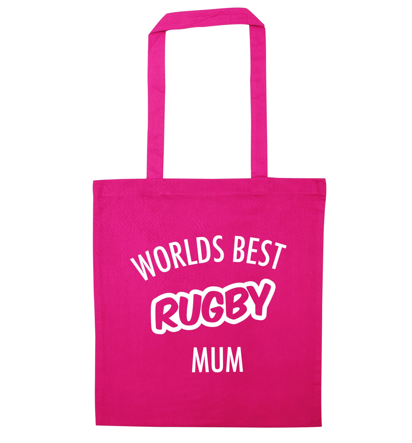 Worlds best rugby mum pink tote bag
