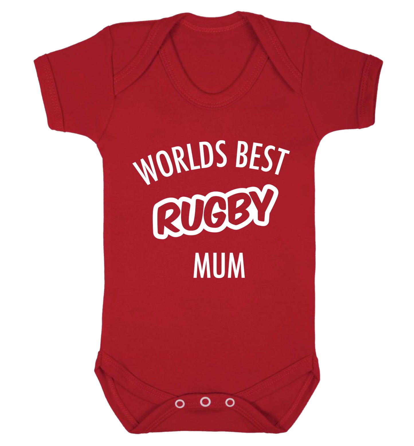 Worlds best rugby mum Baby Vest red 18-24 months