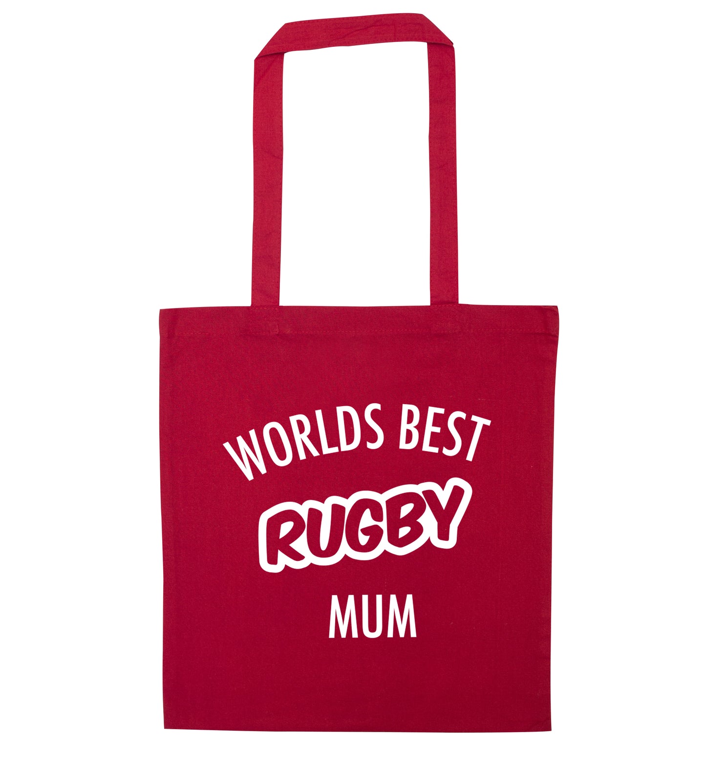 Worlds best rugby mum red tote bag