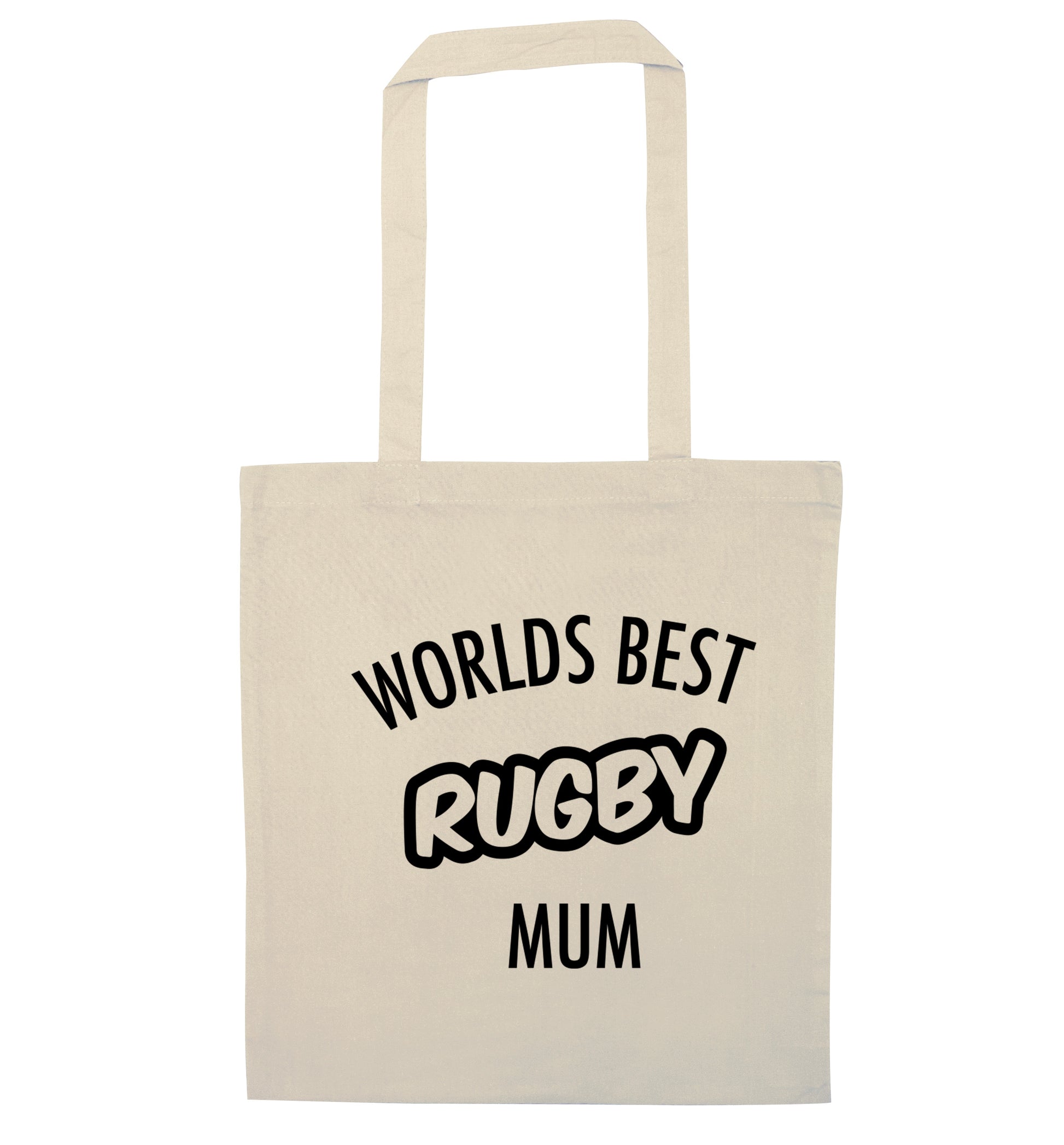 Worlds best rugby mum natural tote bag