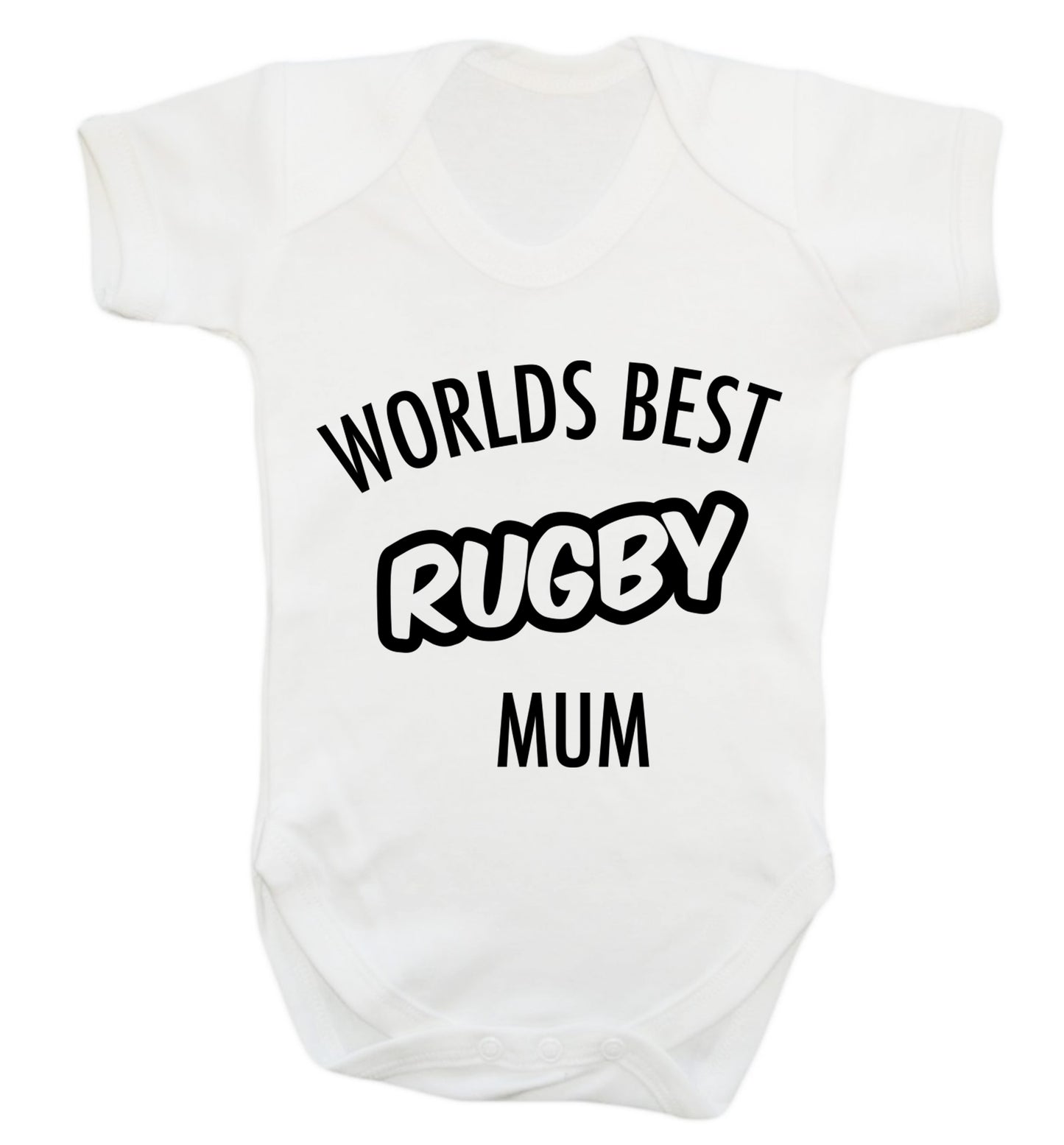Worlds best rugby mum Baby Vest white 18-24 months