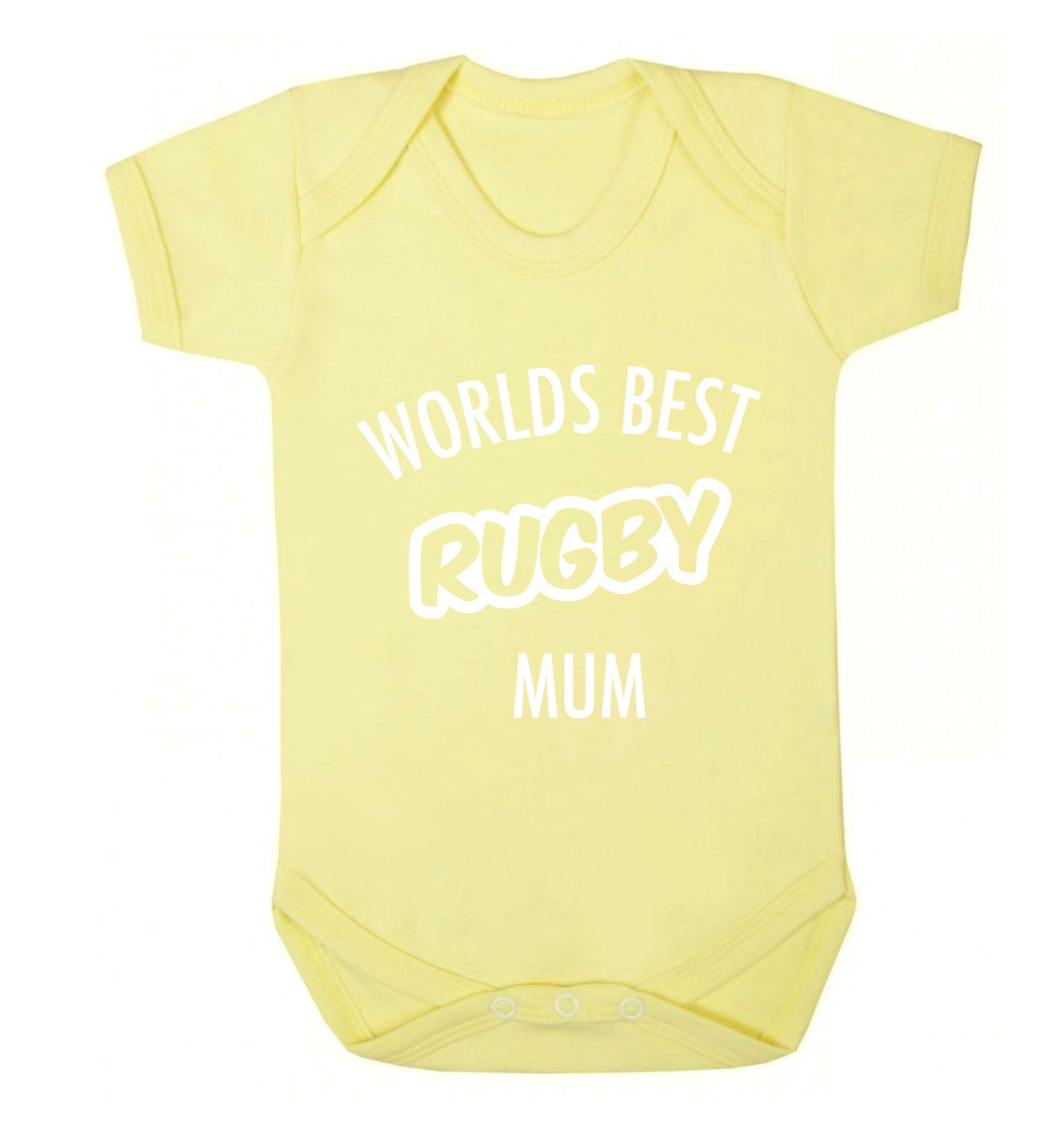 Worlds best rugby mum Baby Vest pale yellow 18-24 months