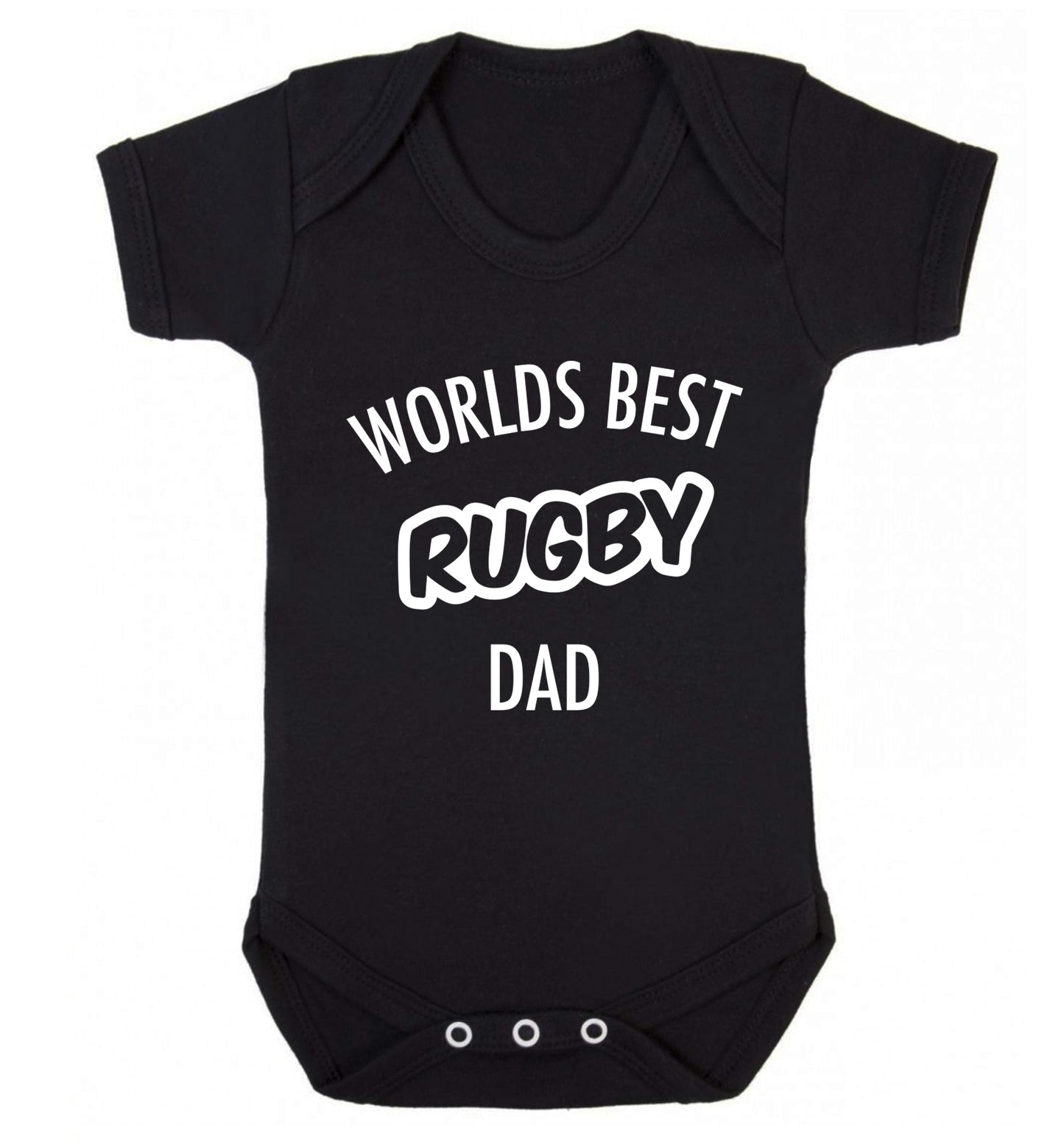 Worlds best rugby dad Baby Vest black 18-24 months