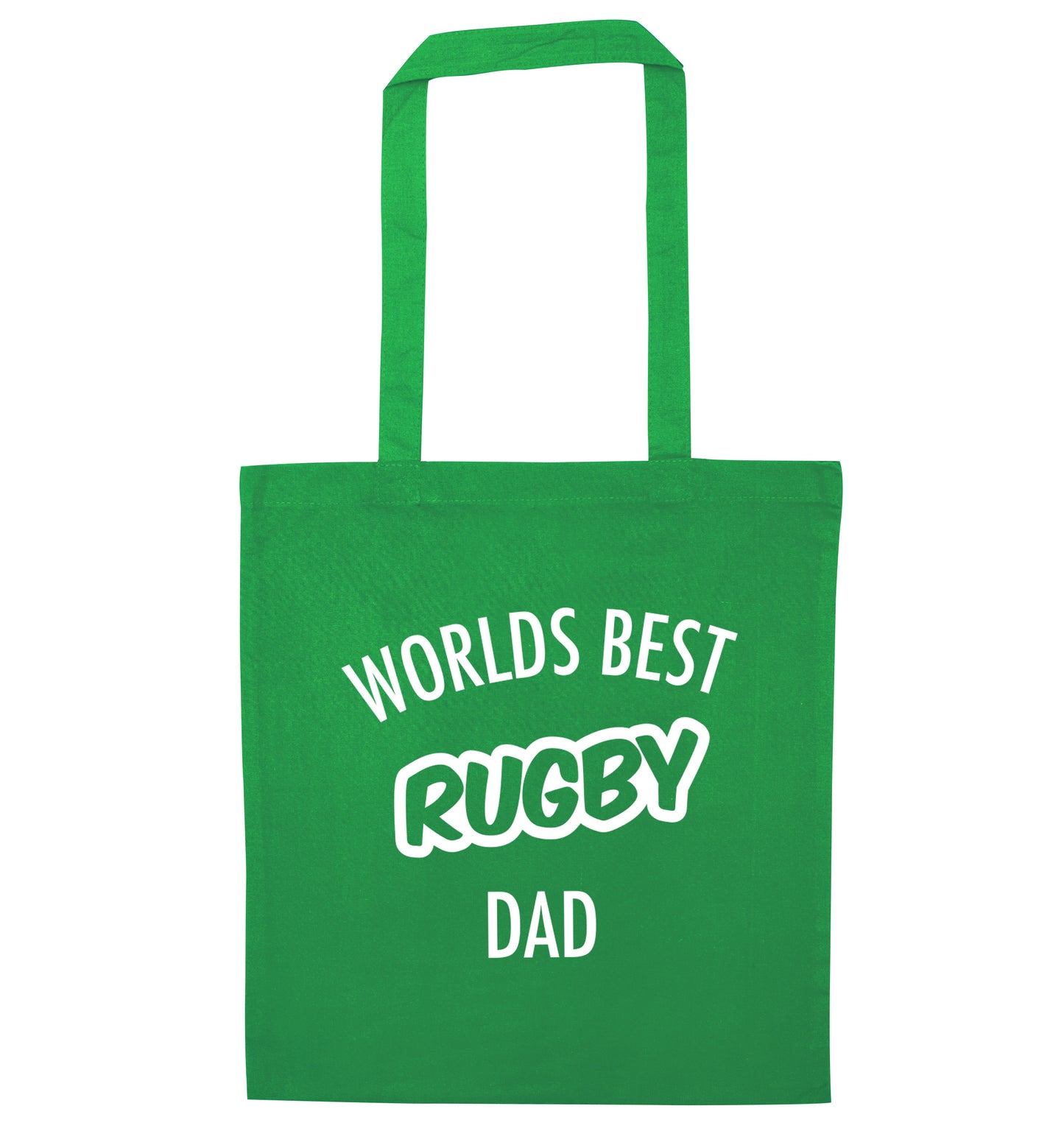 Worlds best rugby dad green tote bag