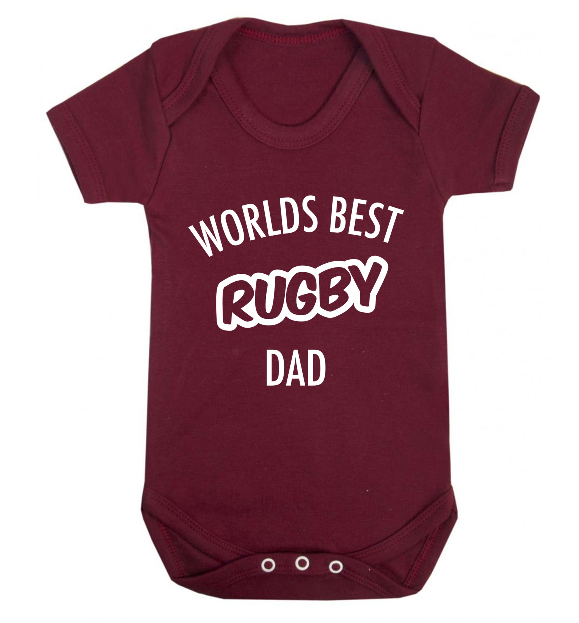 Worlds best rugby dad Baby Vest maroon 18-24 months
