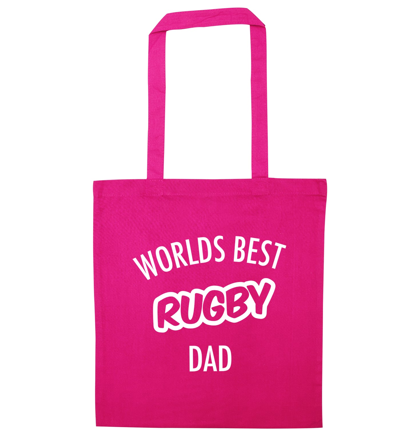 Worlds best rugby dad pink tote bag