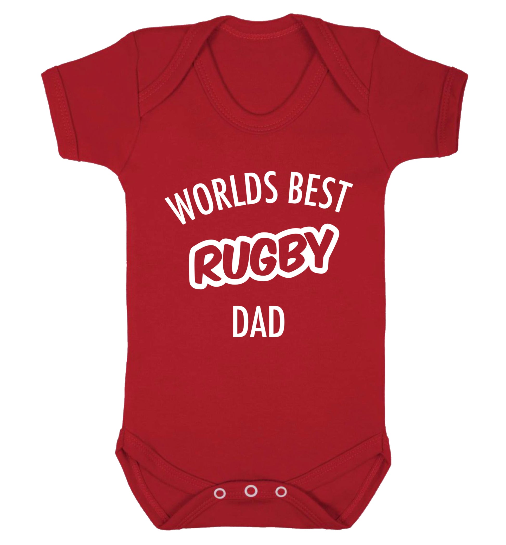 Worlds best rugby dad Baby Vest red 18-24 months