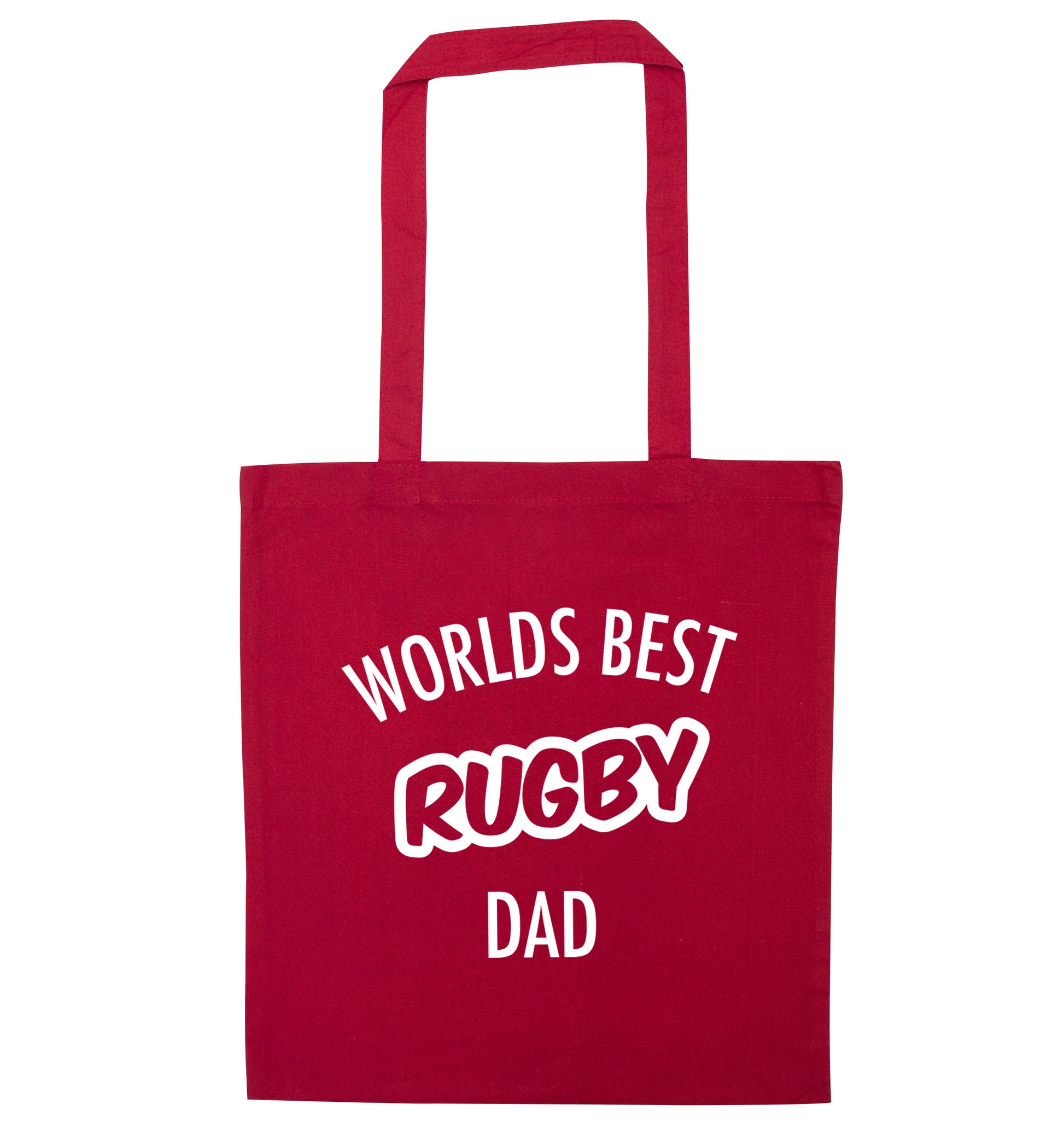 Worlds best rugby dad red tote bag