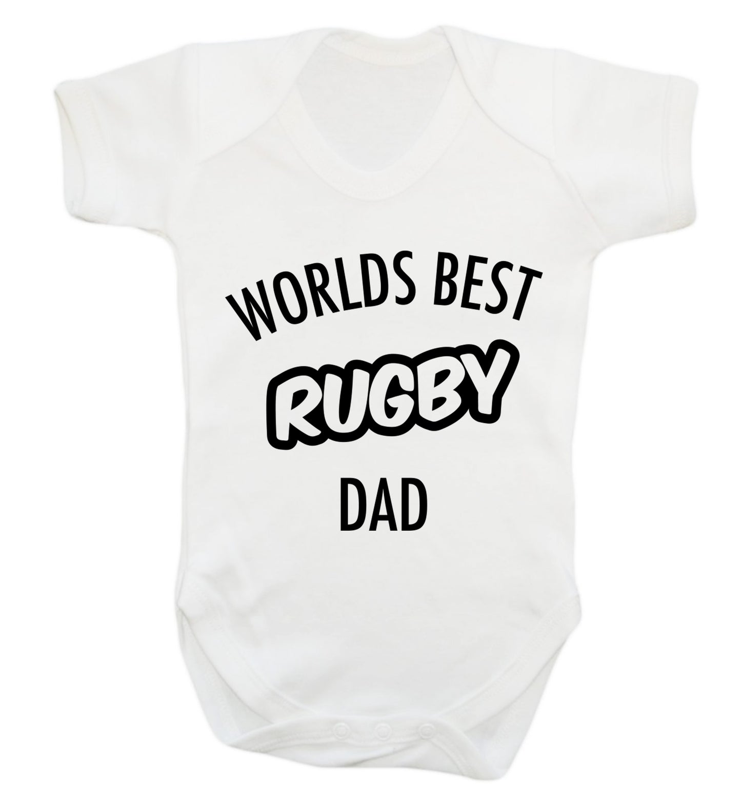 Worlds best rugby dad Baby Vest white 18-24 months