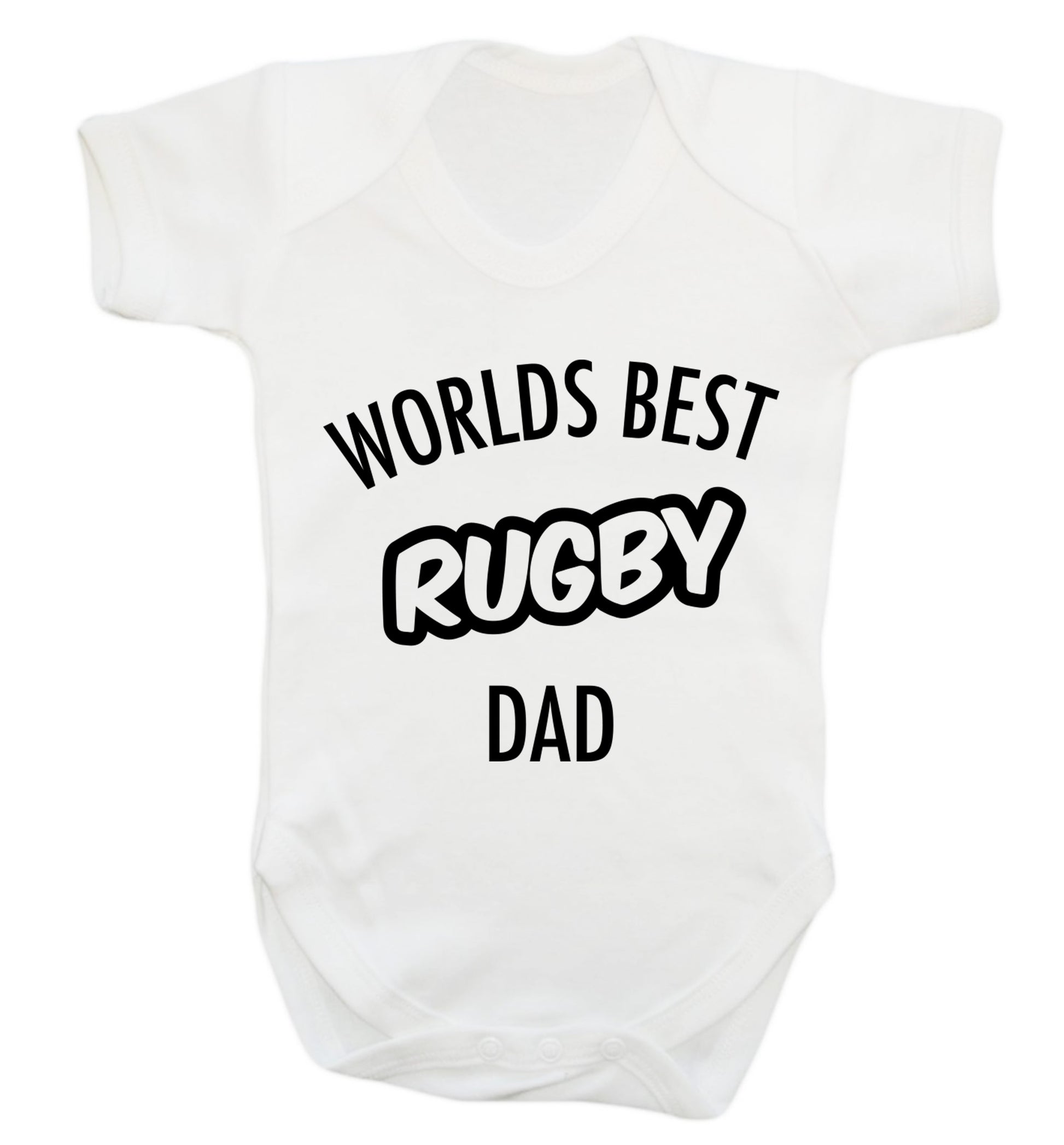 Worlds best rugby dad Baby Vest white 18-24 months
