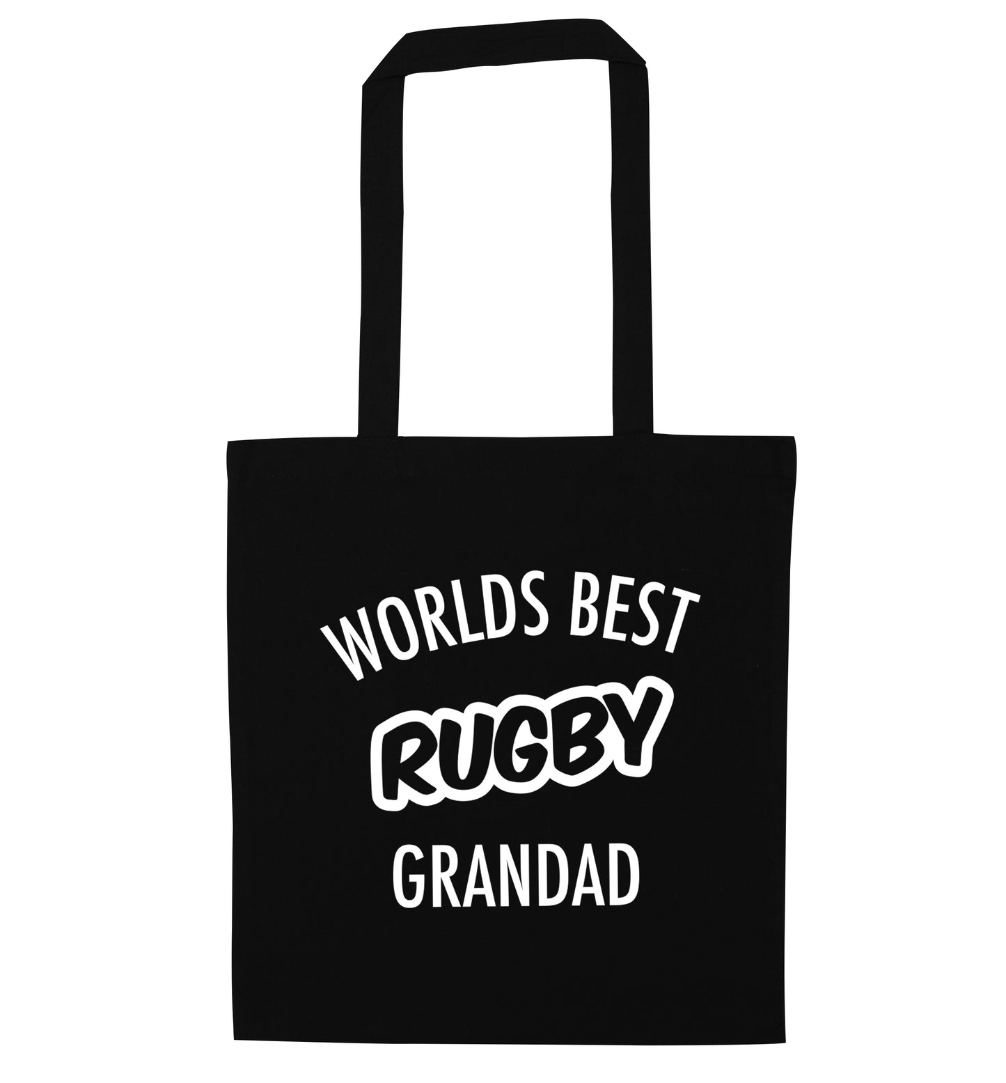 Worlds best rugby grandad black tote bag