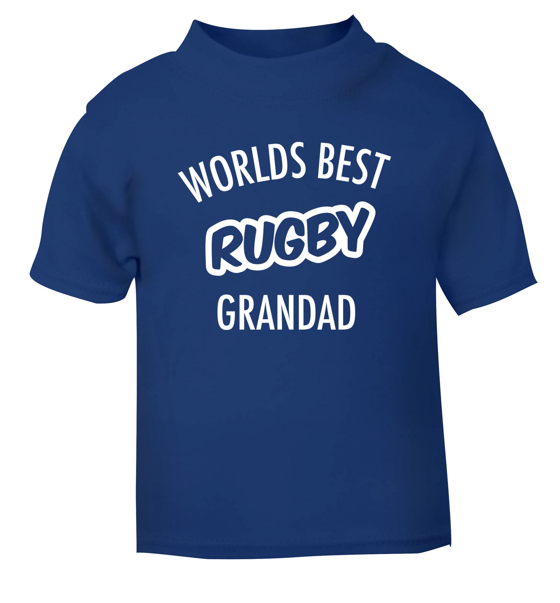 Worlds best rugby grandad blue Baby Toddler Tshirt 2 Years
