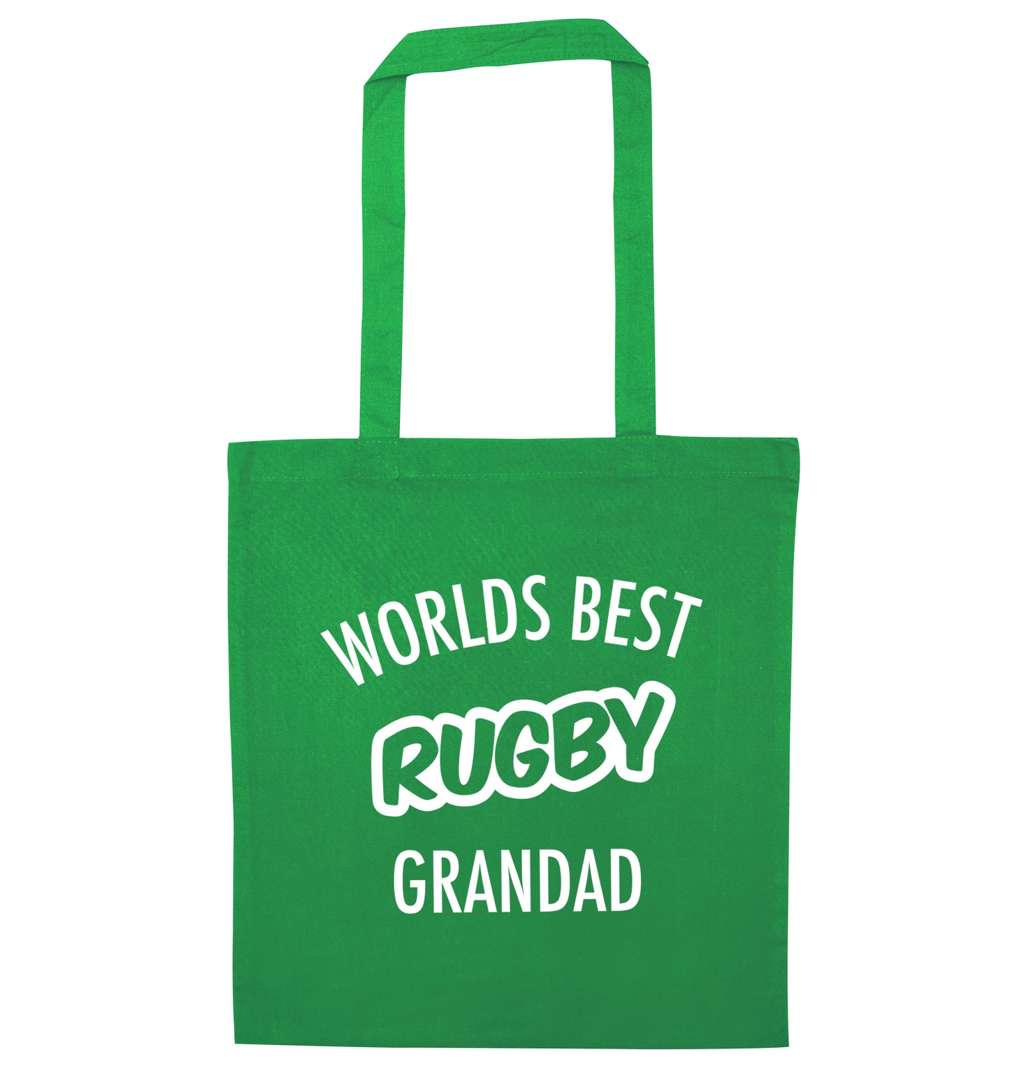 Worlds best rugby grandad green tote bag