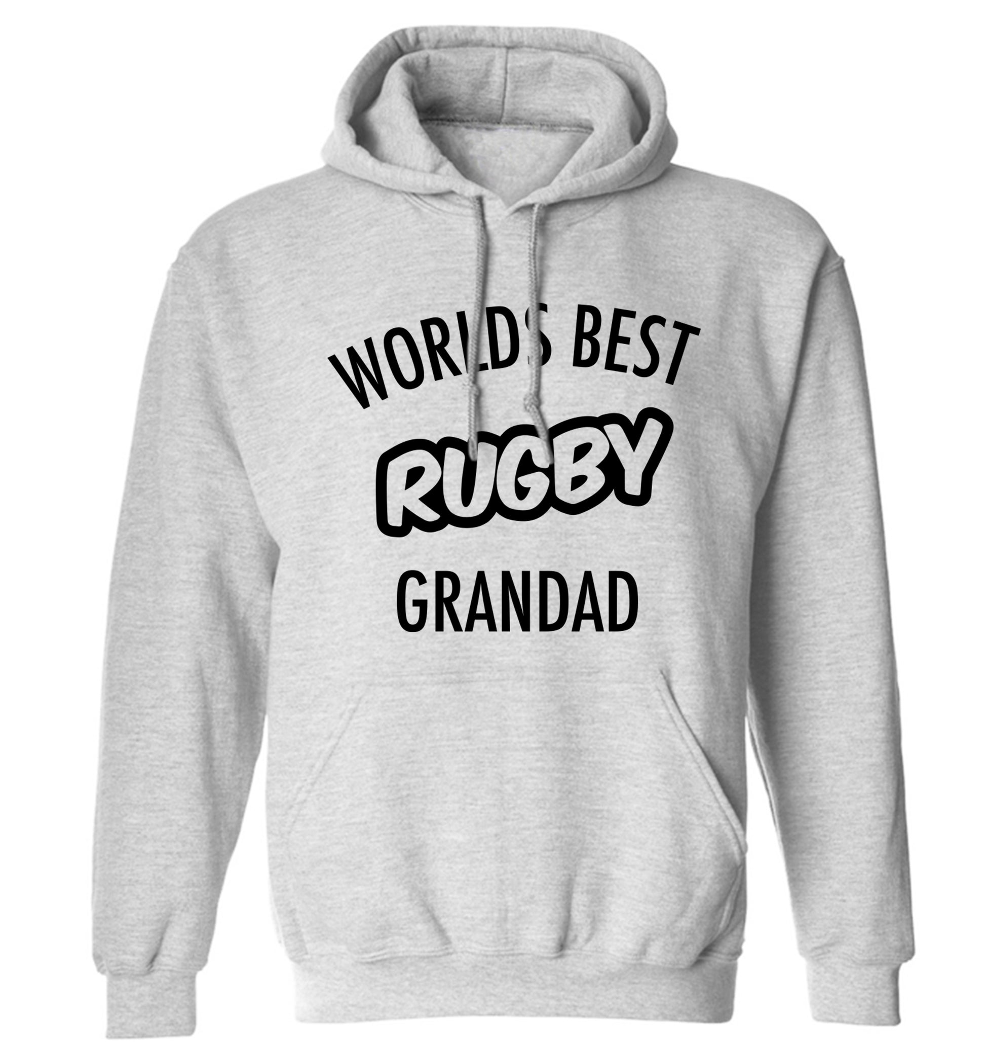 Worlds best rugby grandad adults unisex grey hoodie 2XL
