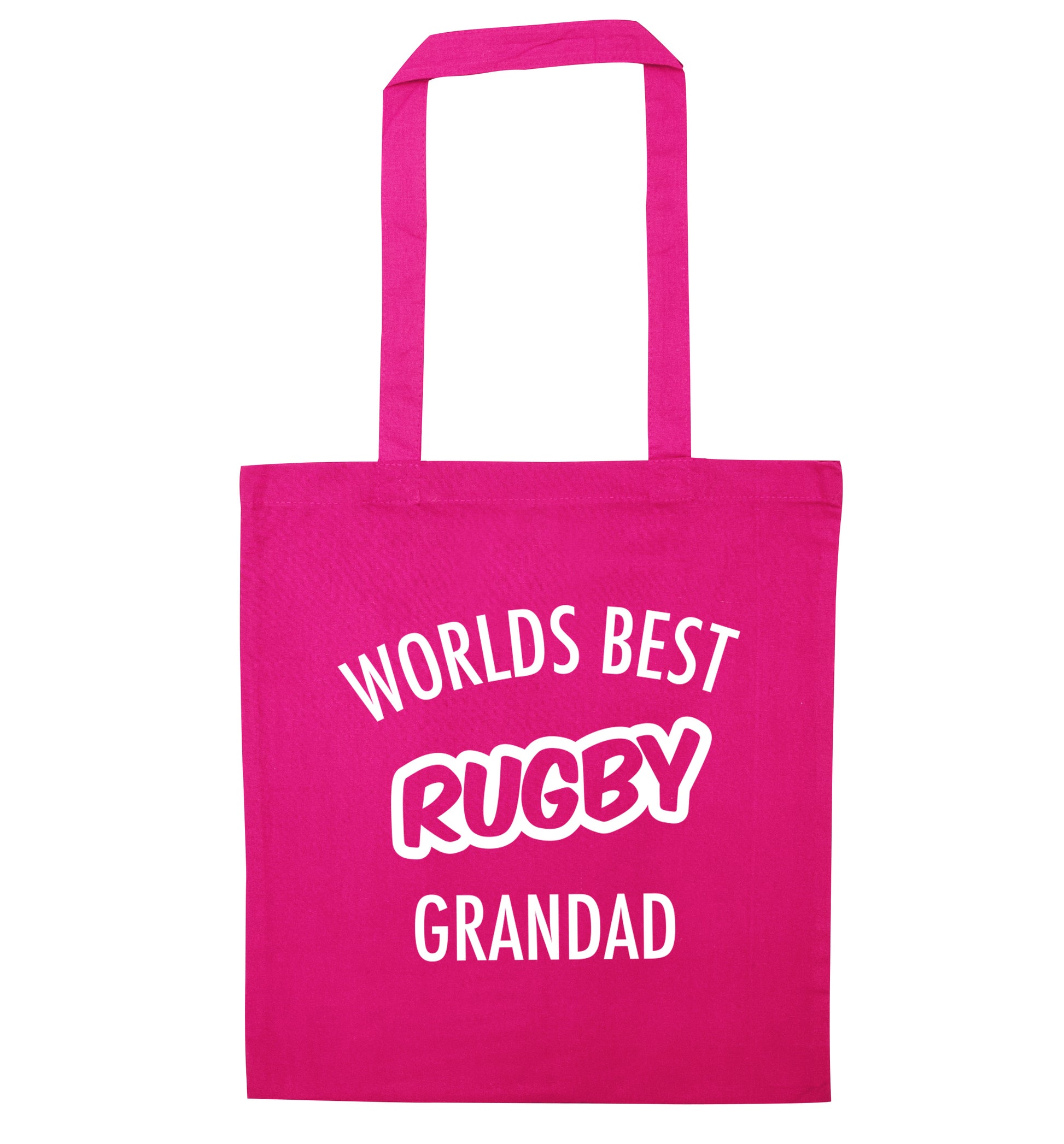 Worlds best rugby grandad pink tote bag
