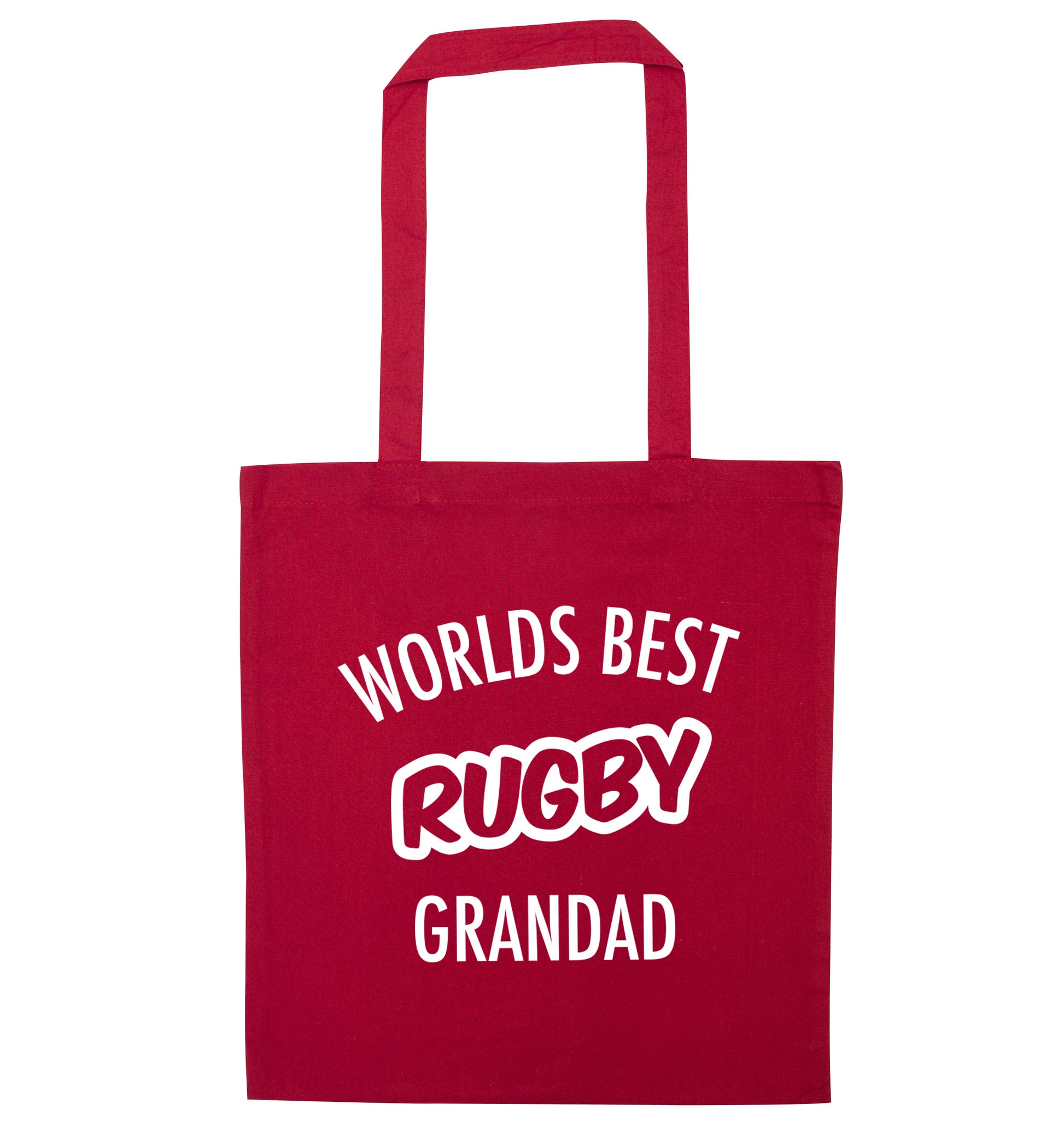 Worlds best rugby grandad red tote bag