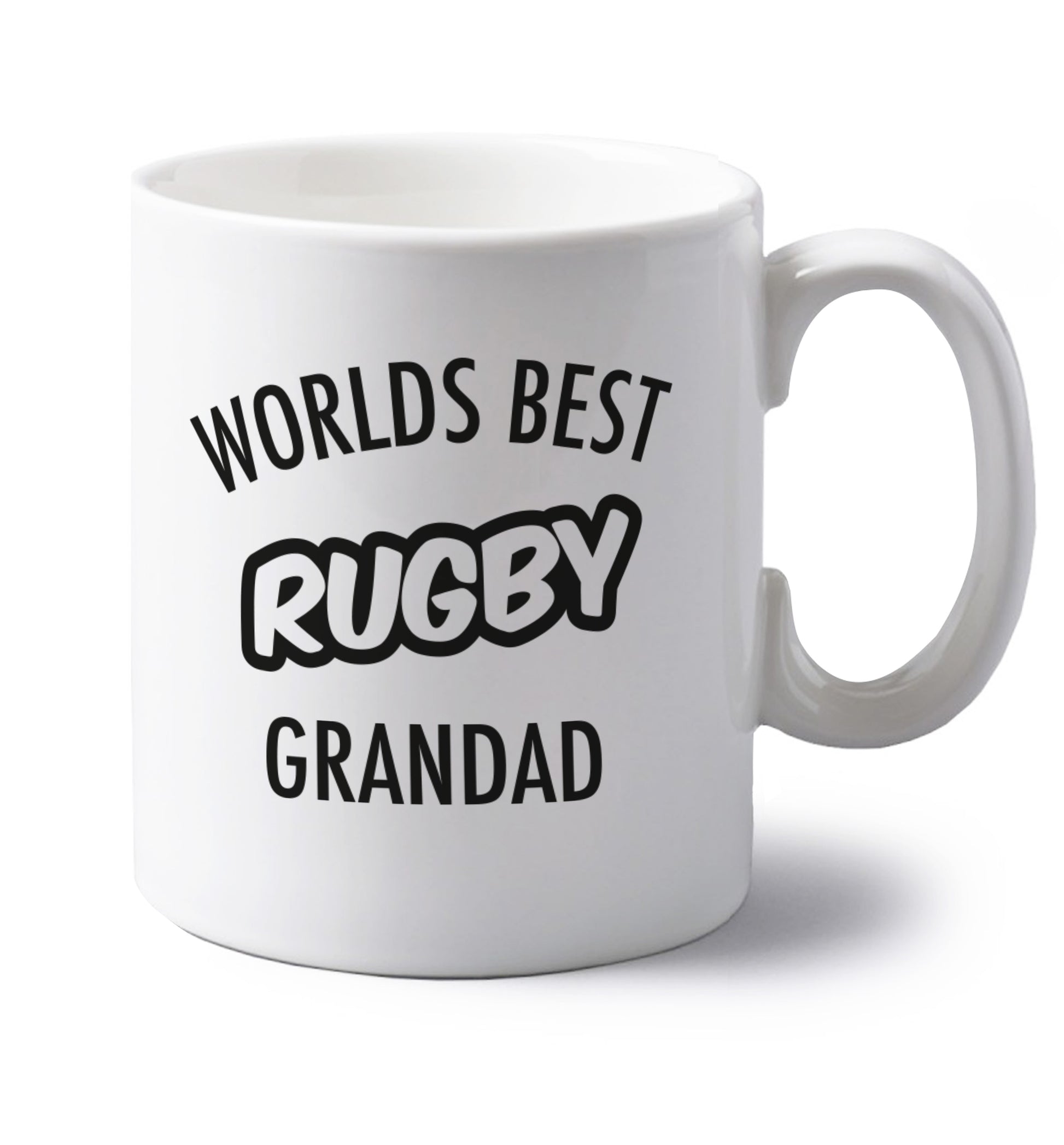 Worlds best rugby grandad left handed white ceramic mug 